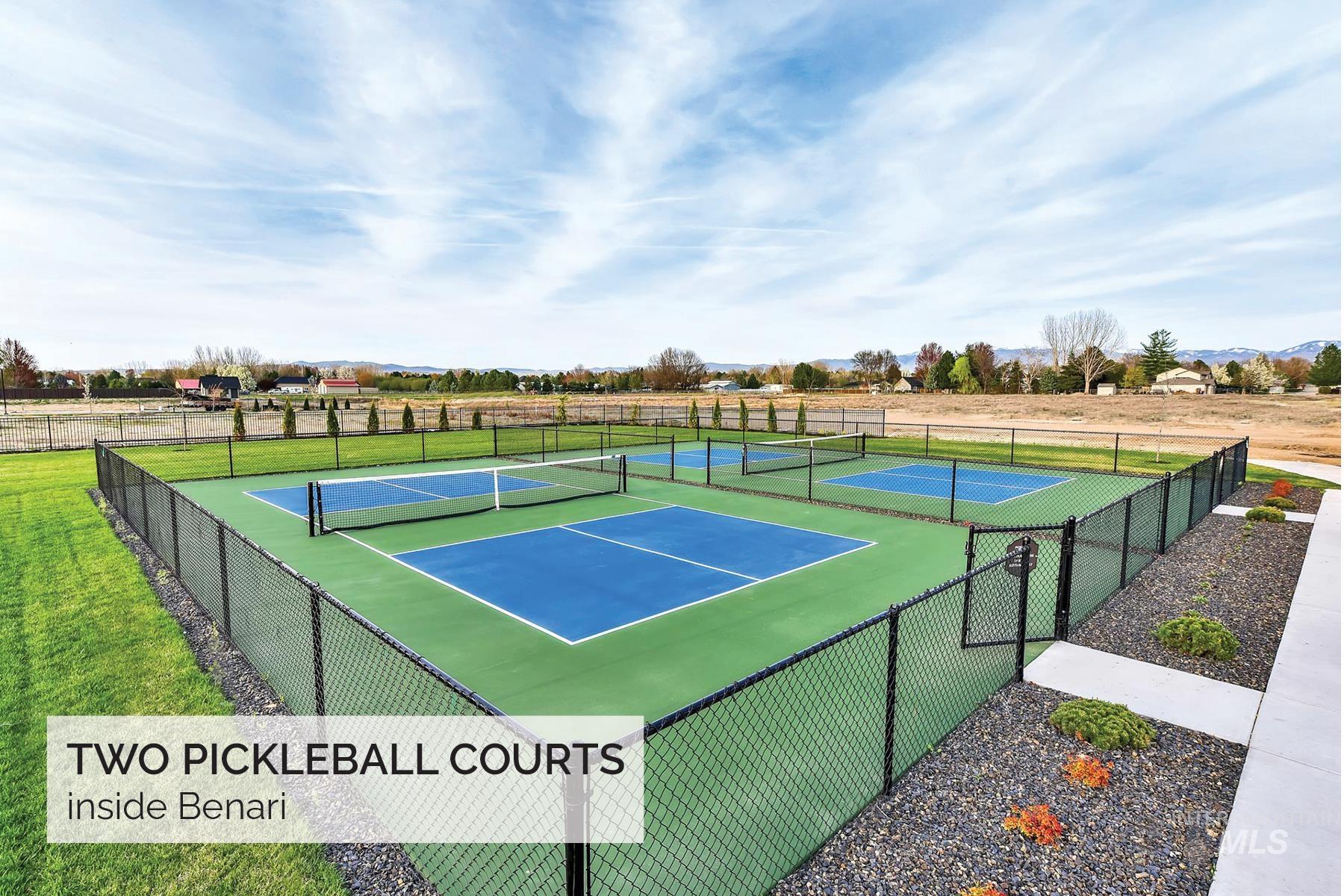 View of tennis court