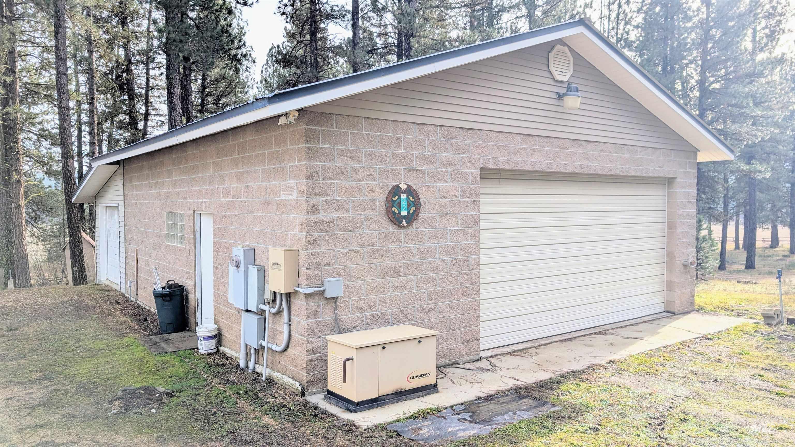 View of detached garage