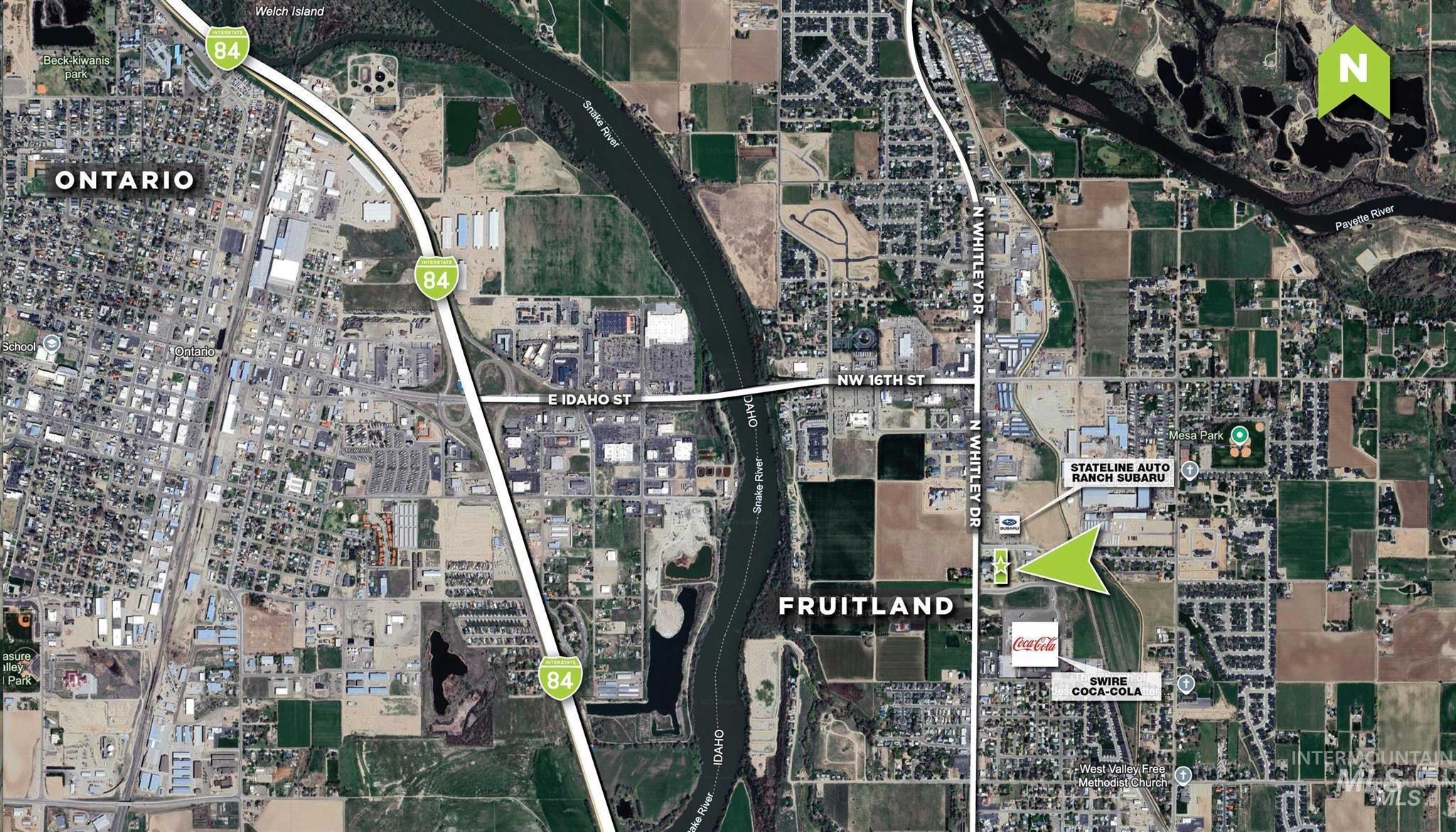 Aerial overview of property's location