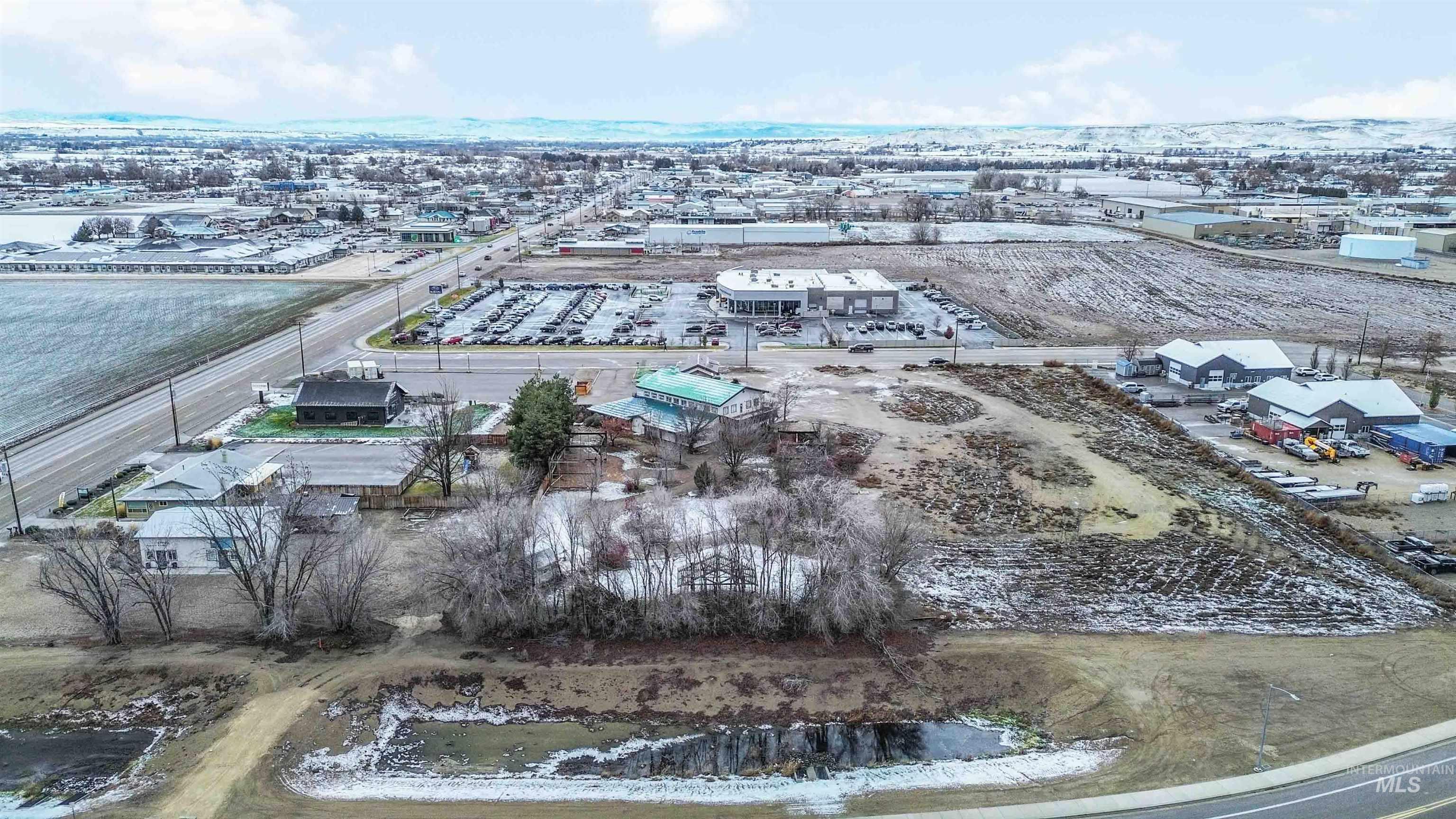 Aerial view of industrial structures