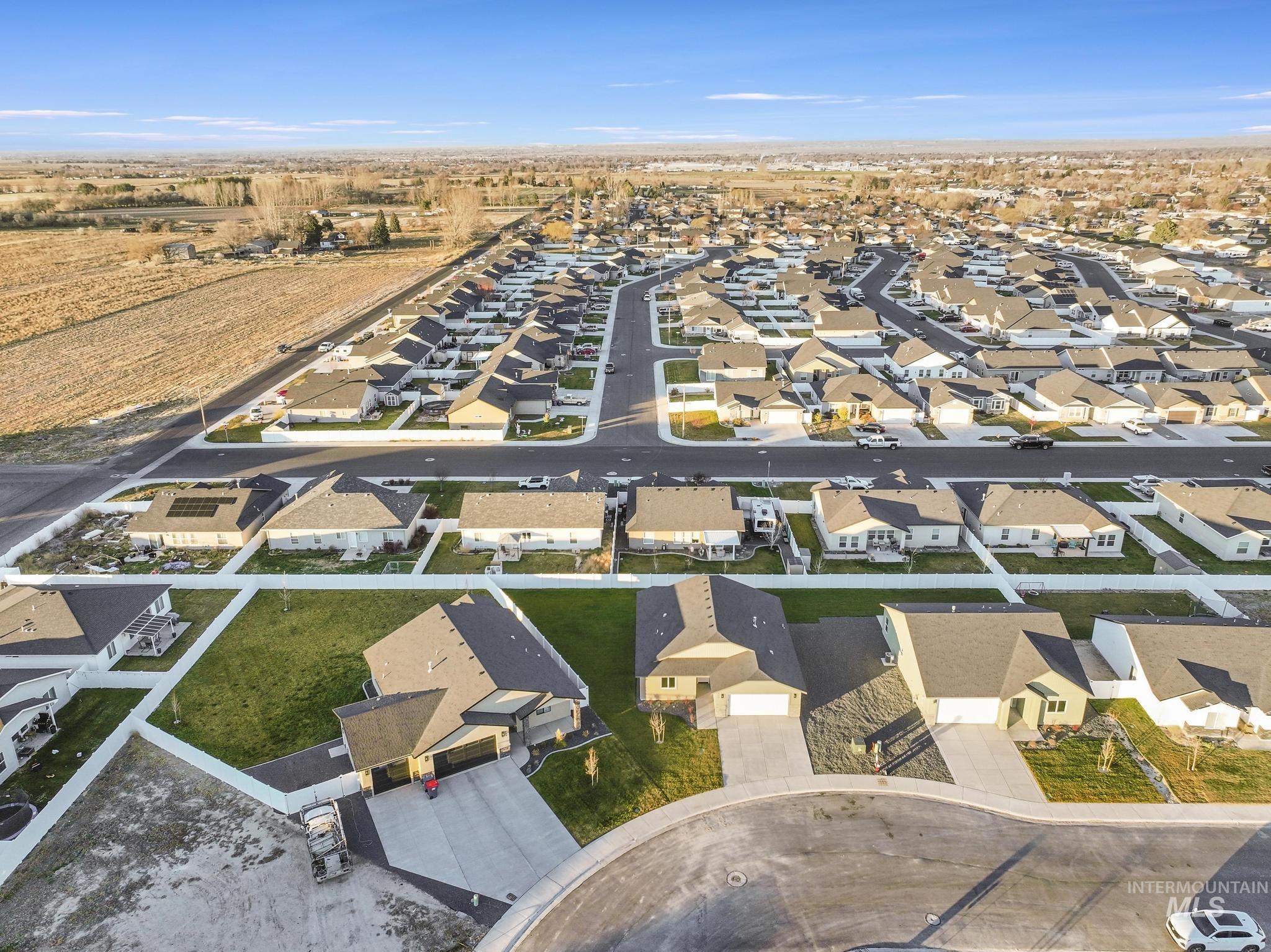 Aerial view of residential area