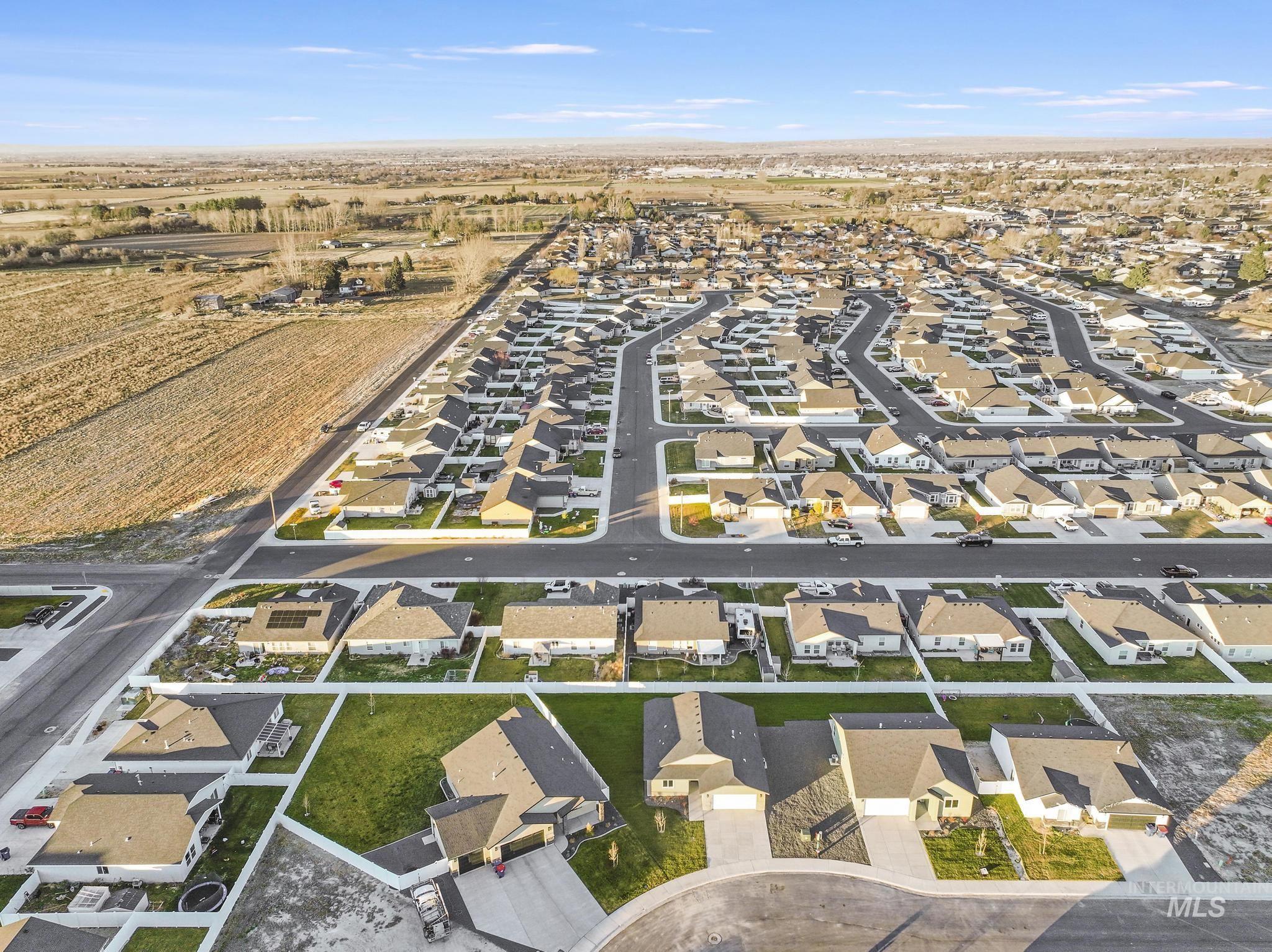Aerial view of residential area