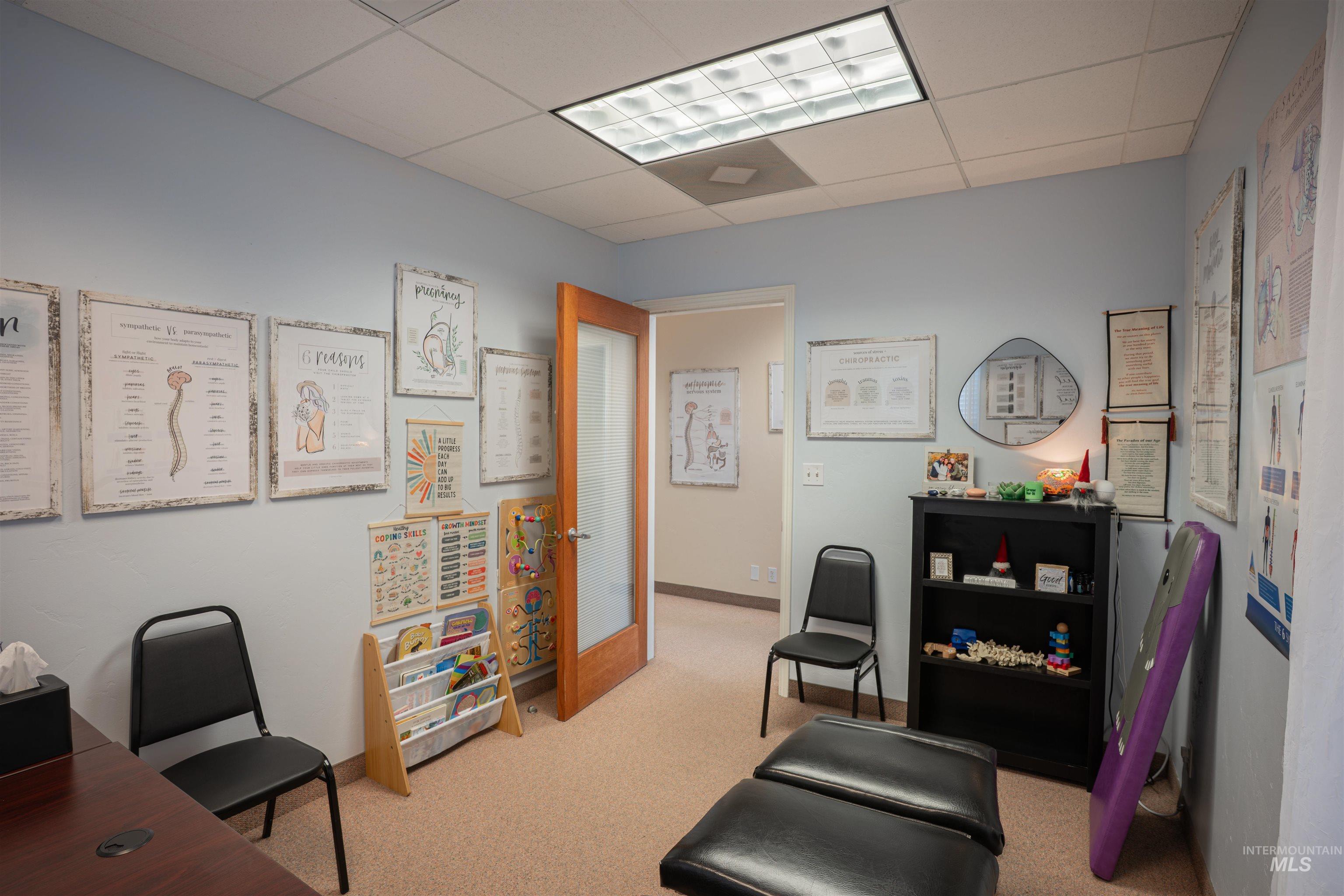 Office with a drop ceiling