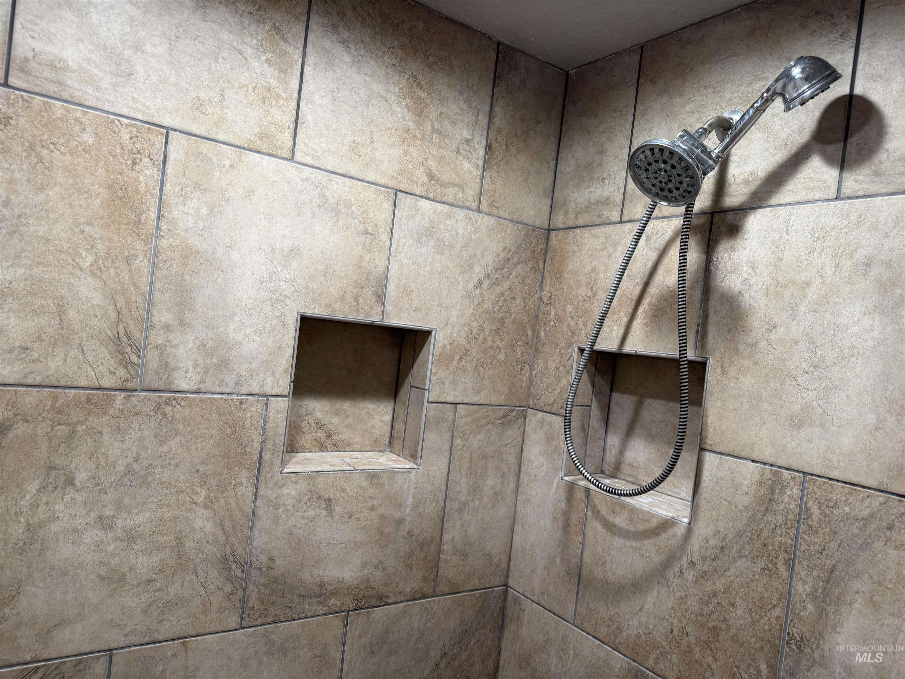Bathroom view of tiled shower
