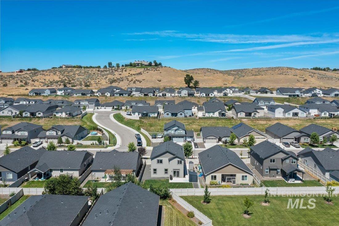 Aerial view of residential area