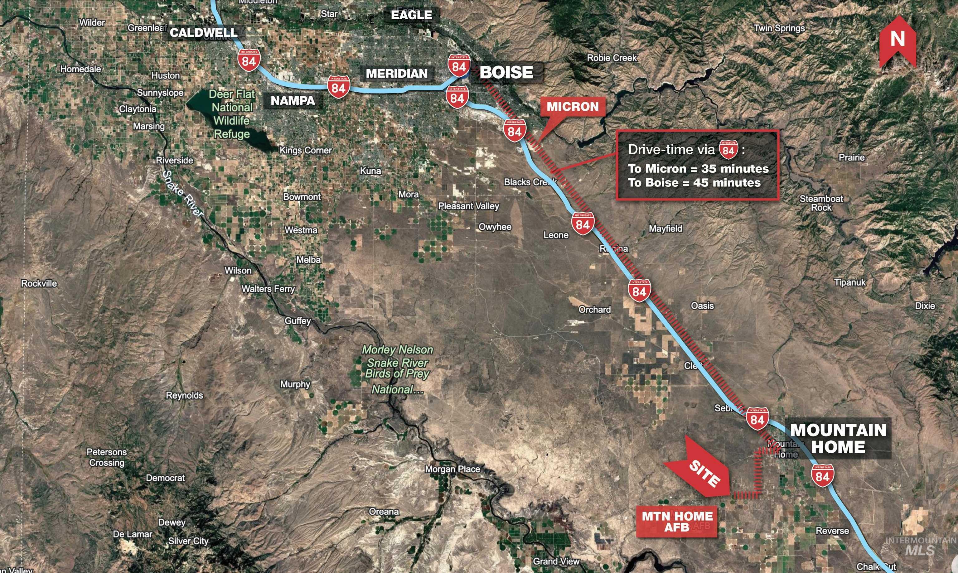 Aerial overview of property's location