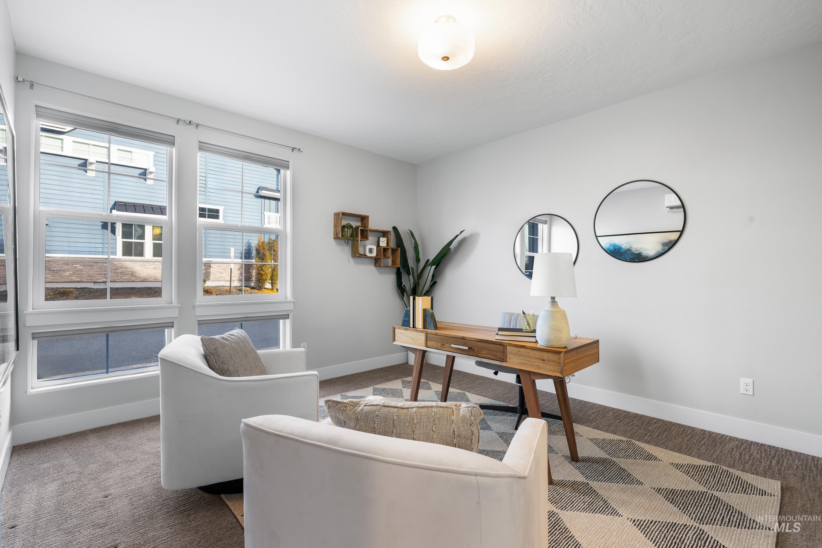 Office space with carpet floors