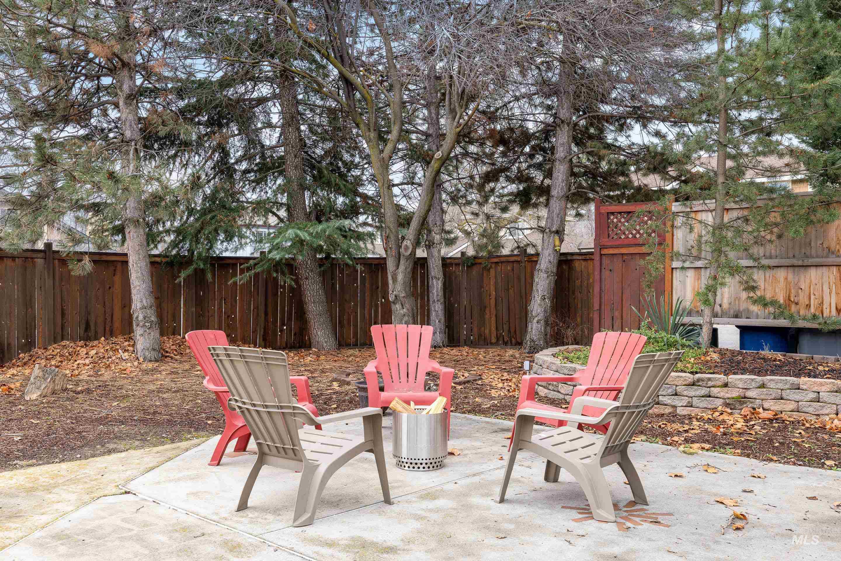 Fenced backyard featuring a patio area