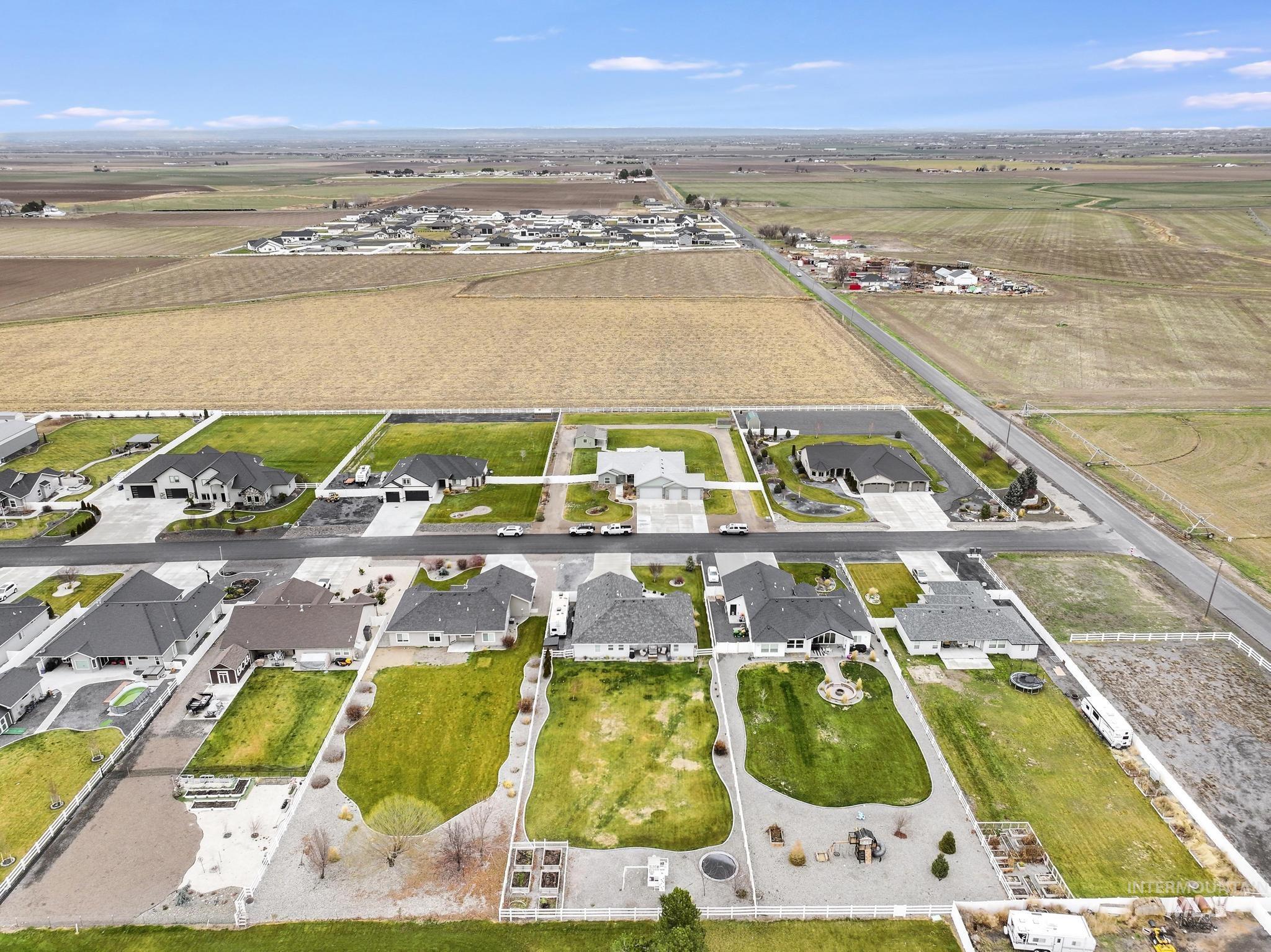 Aerial view of sparsely populated area
