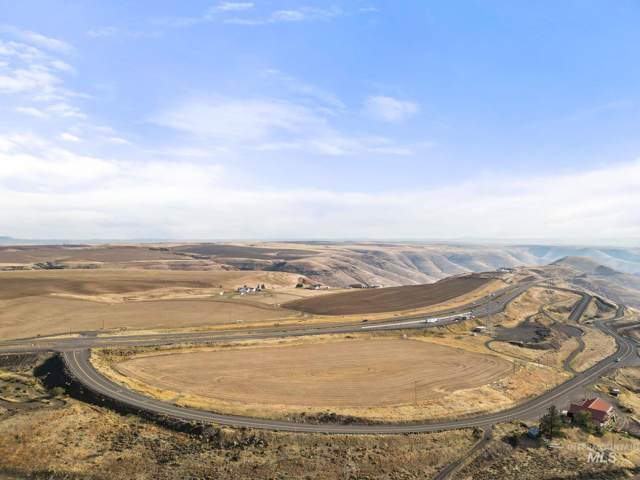 Aerial overview of property's location with rural landscape