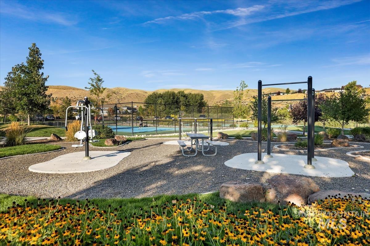 View of community with a mountain view