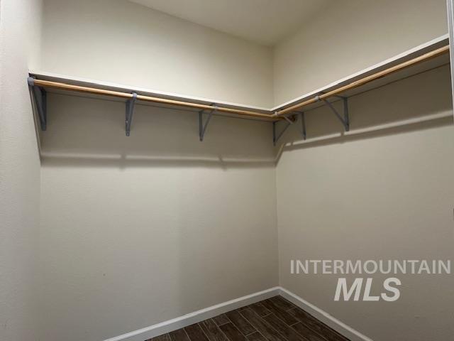 Spacious closet featuring wood finish floors