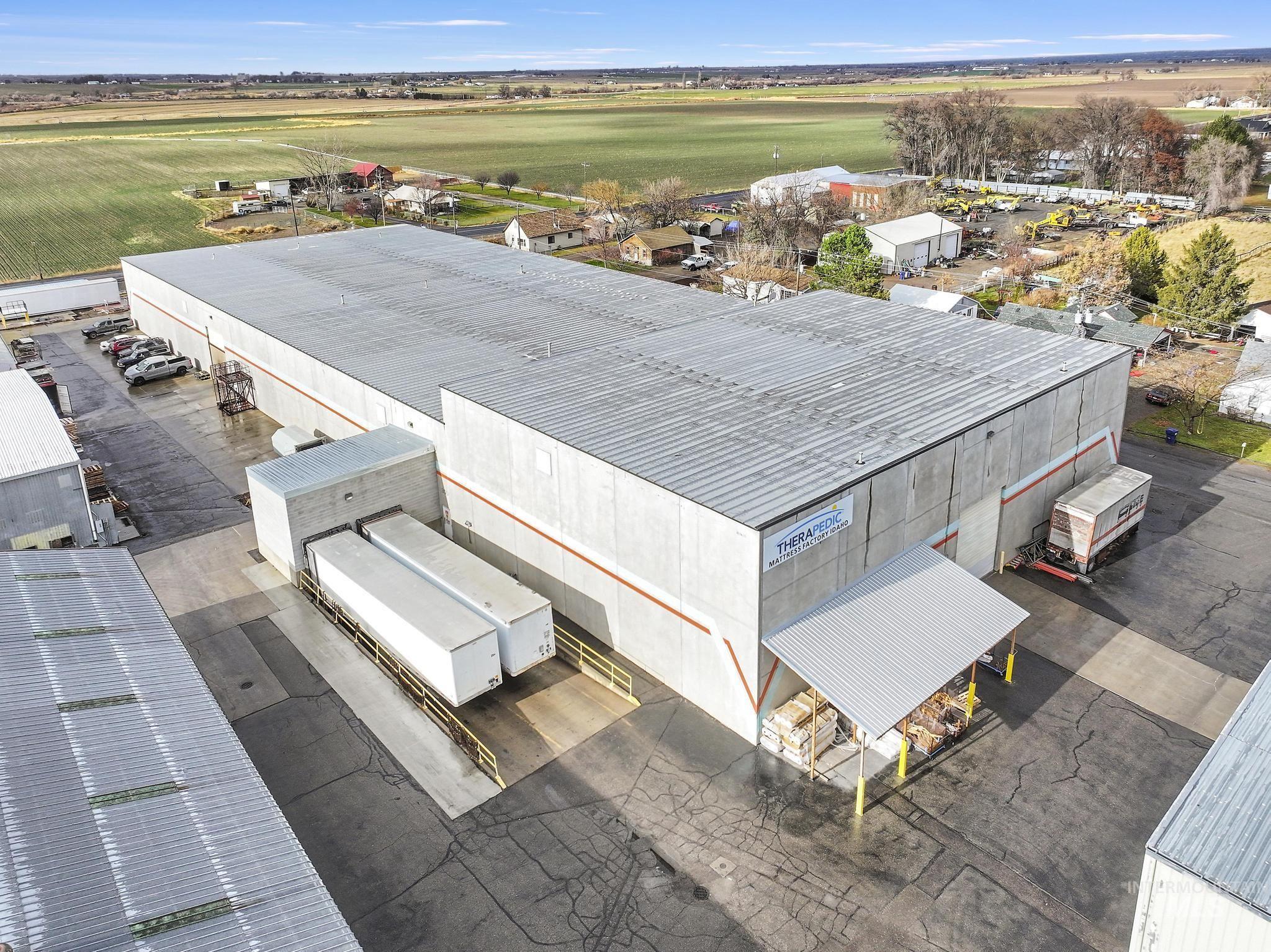 Aerial view of industrial structures
