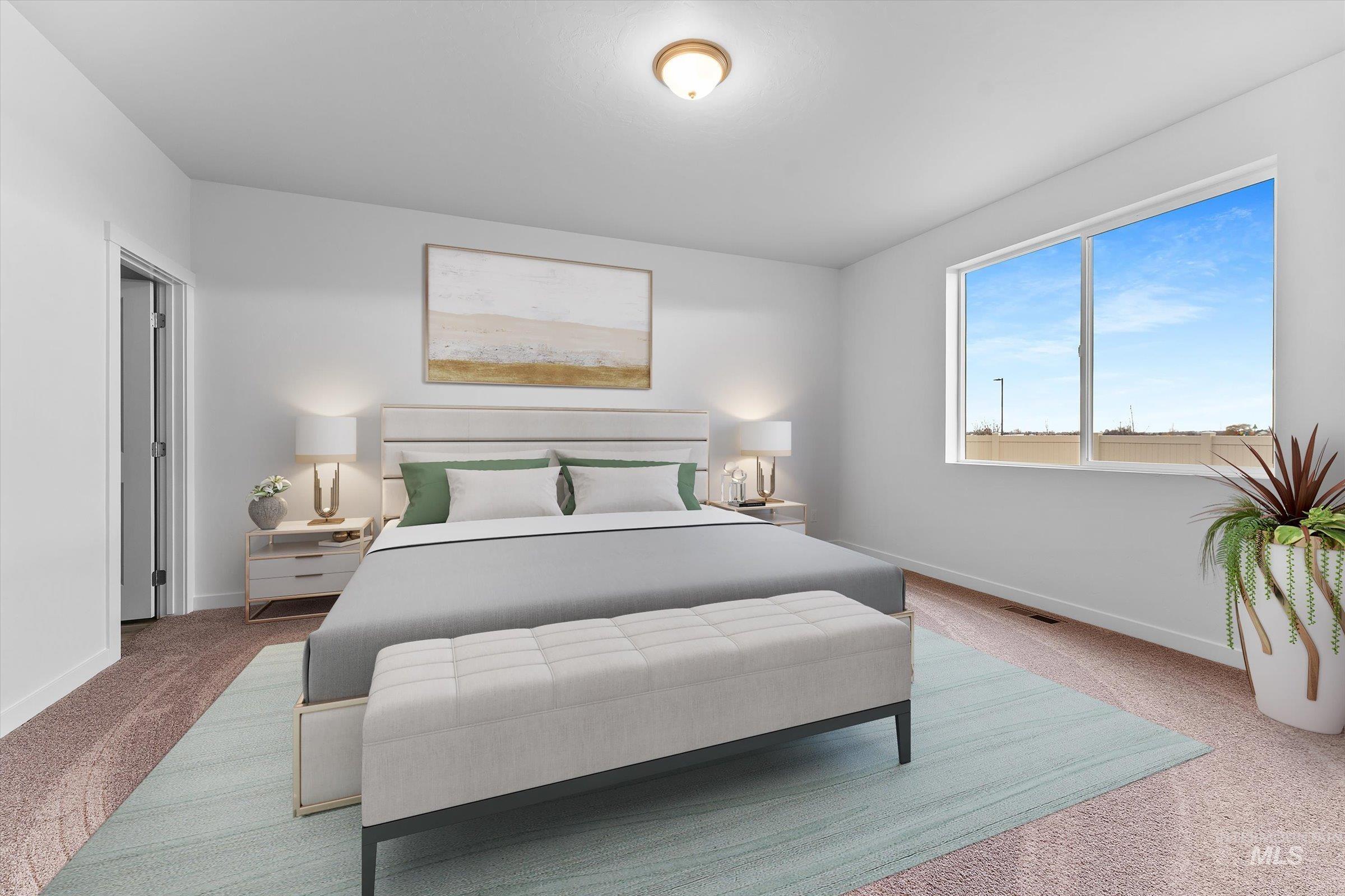 Bedroom featuring carpet floors