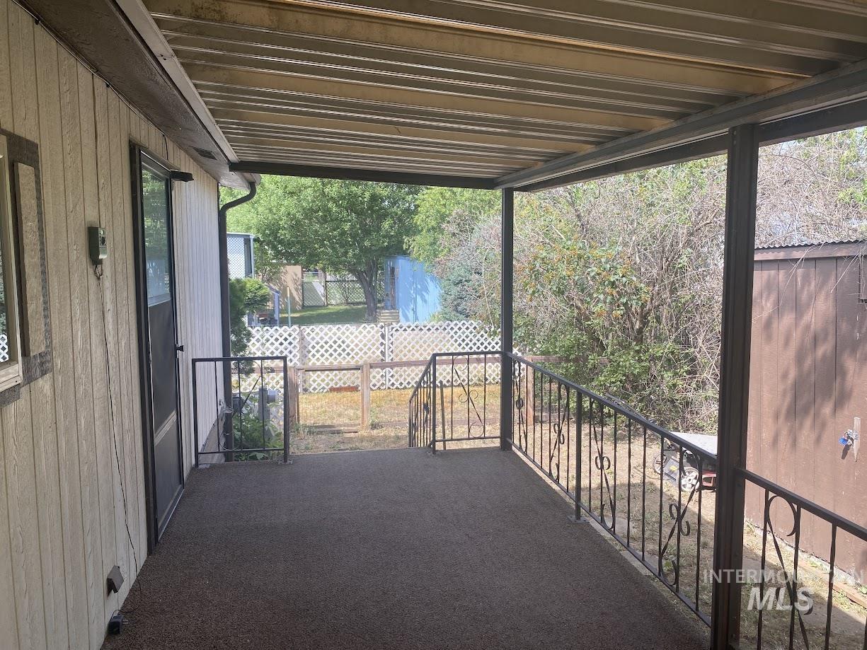 View of covered deck