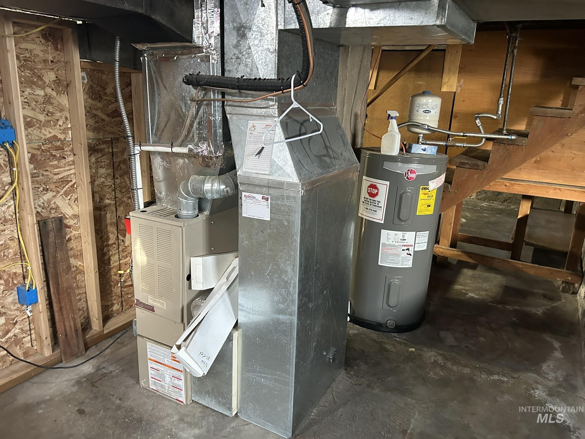 Utilities with water heater and heating unit