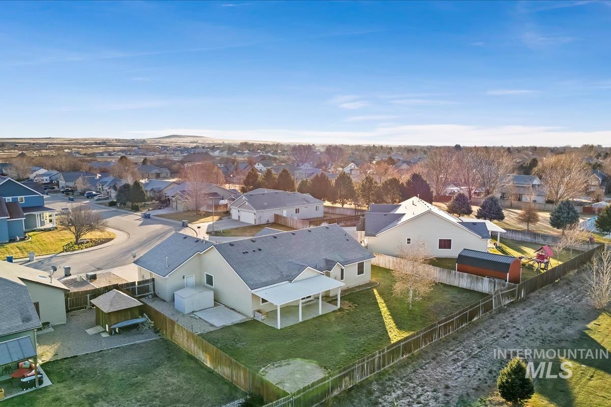 Aerial view of residential area