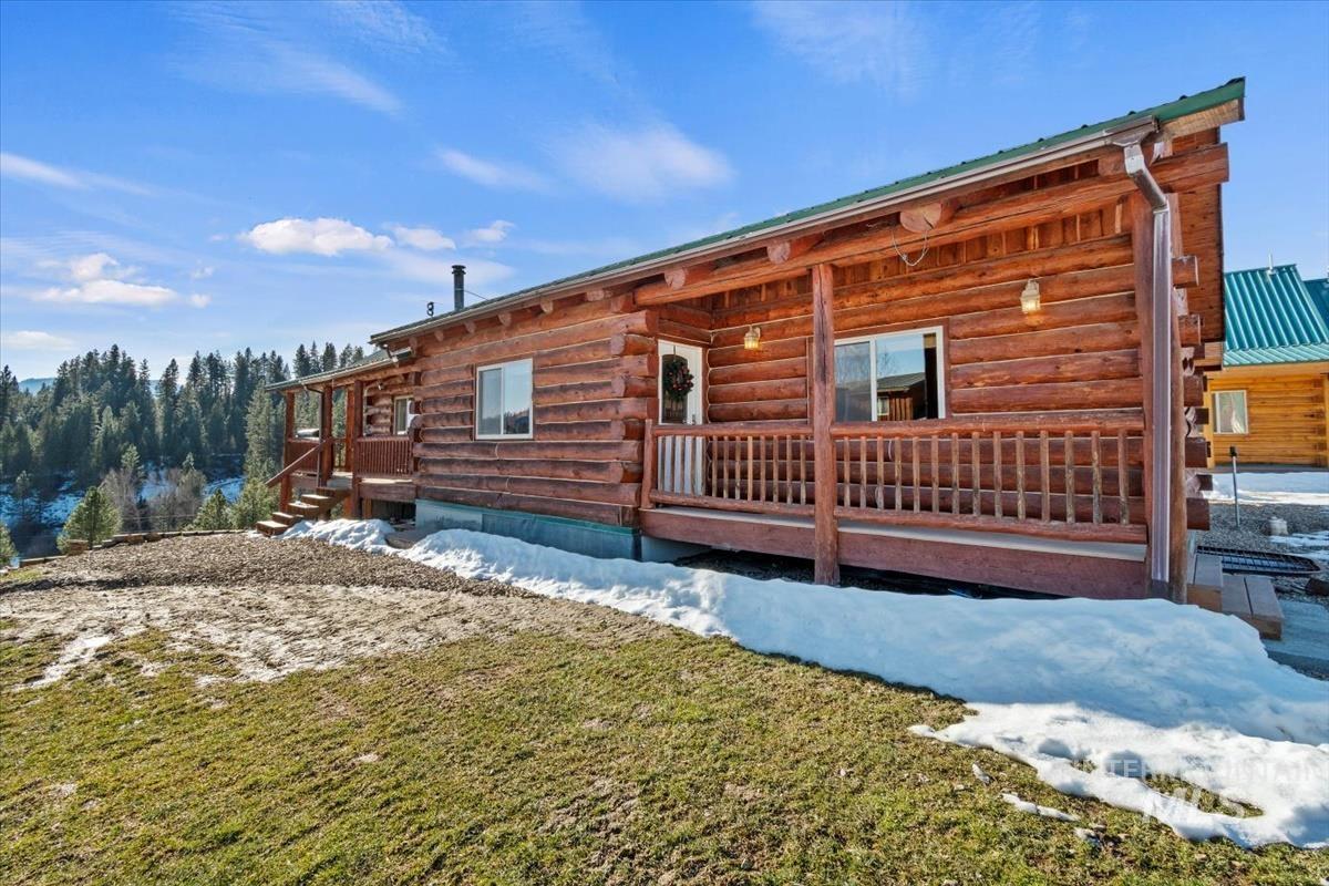 View of home's exterior featuring log exterior