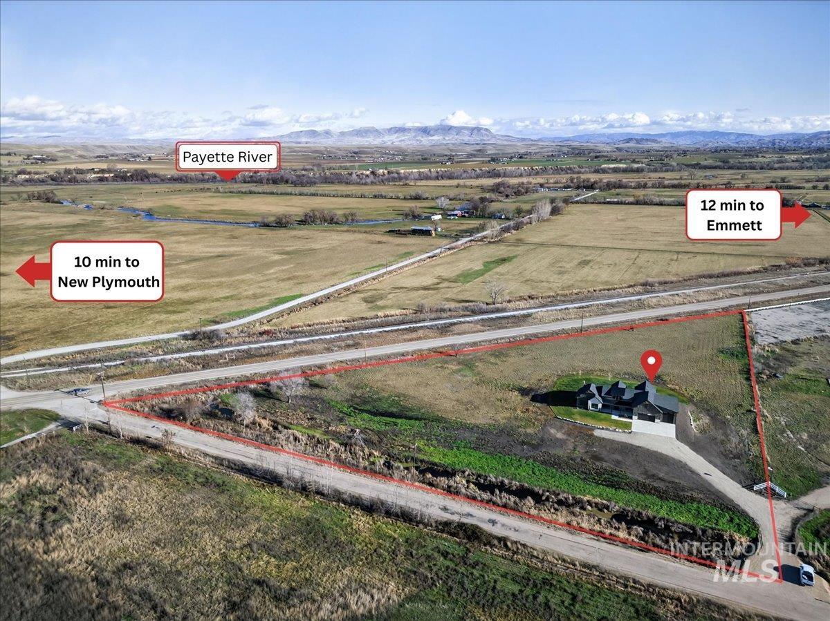 Aerial view of sparsely populated area