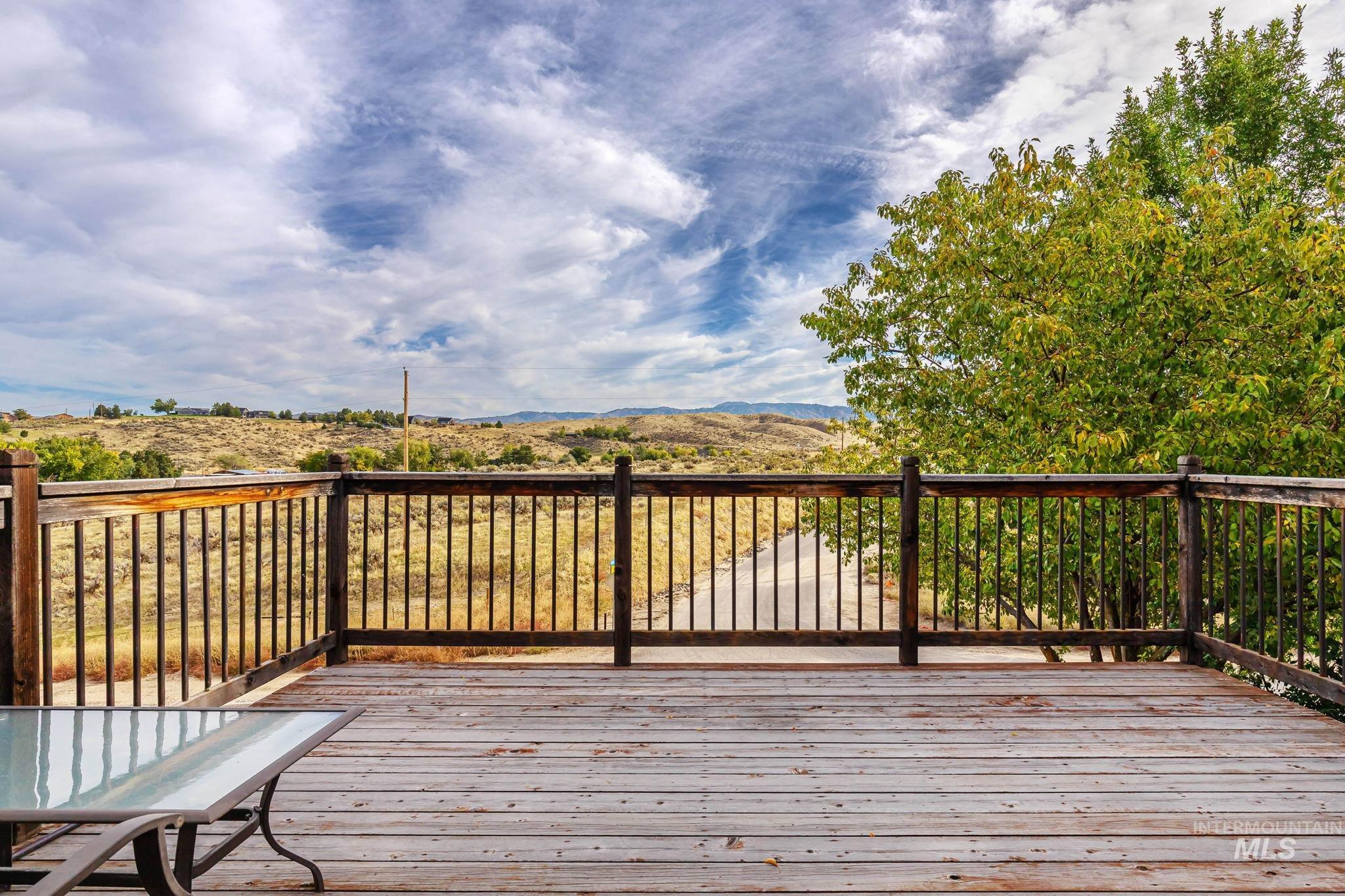 Deck with a mountain view