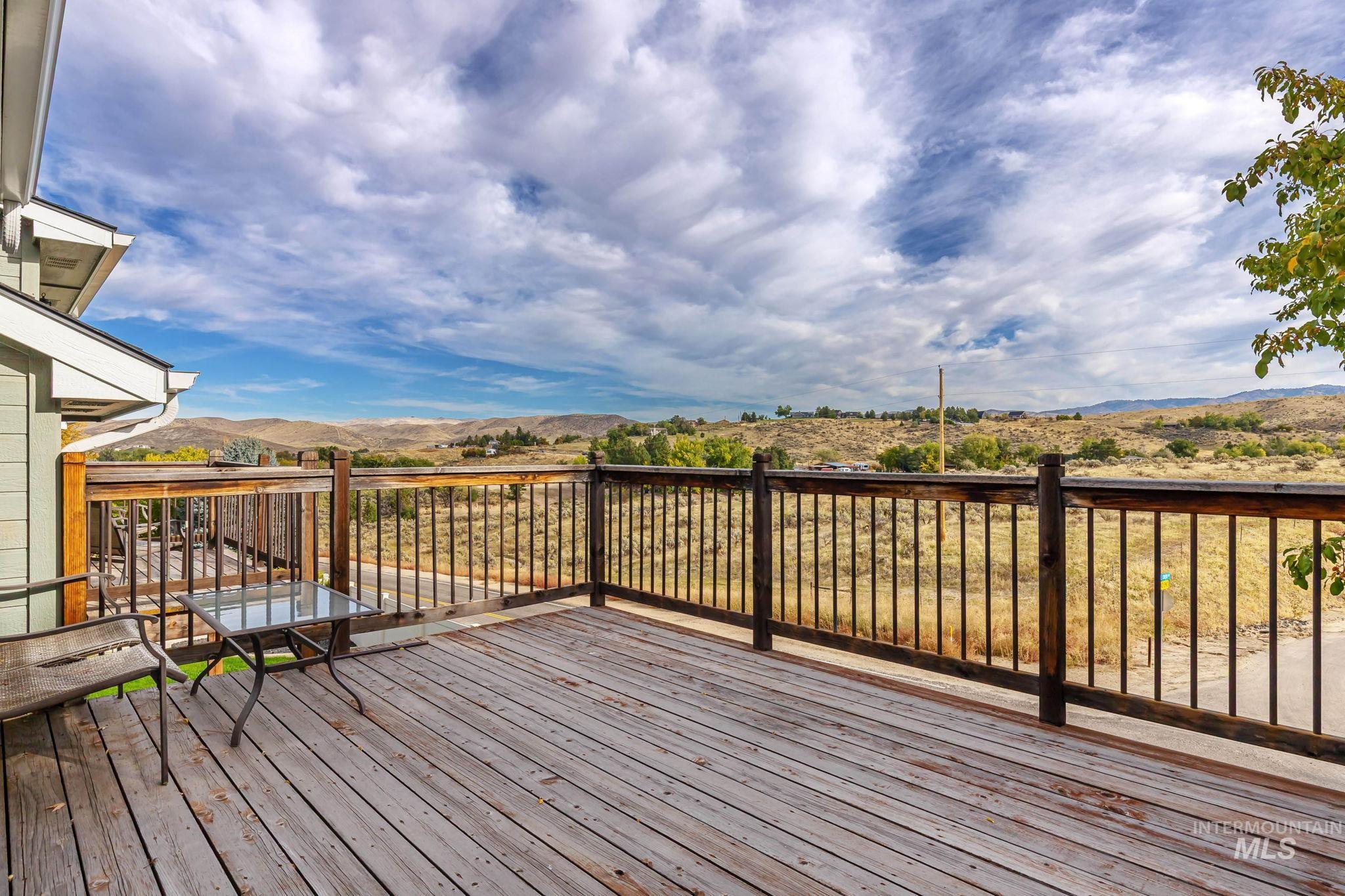 Deck with a mountain view