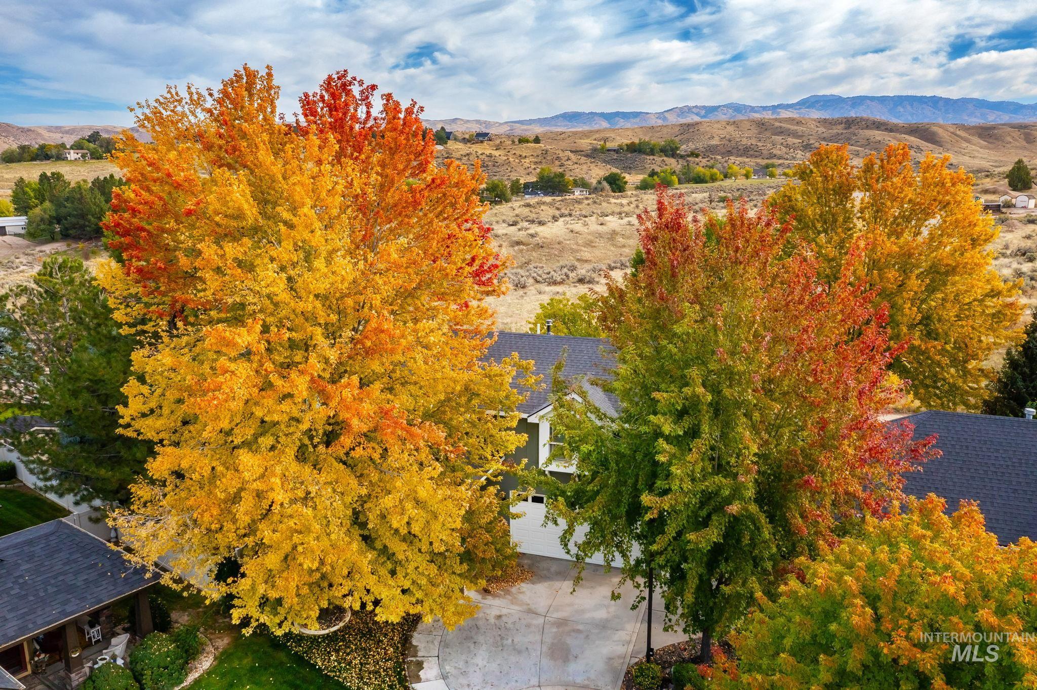 View from above of property featuring mountains