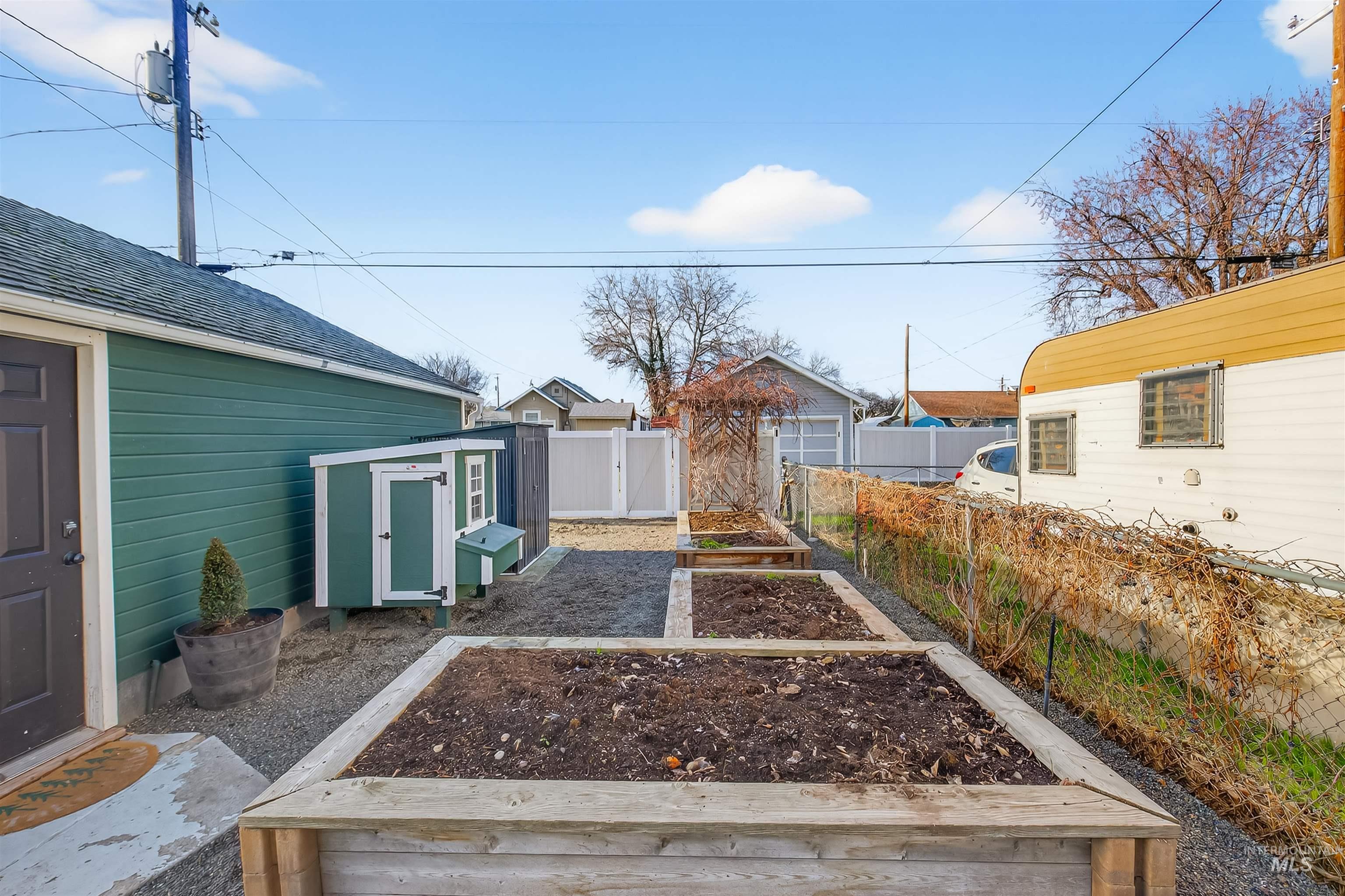 View of yard featuring a garden