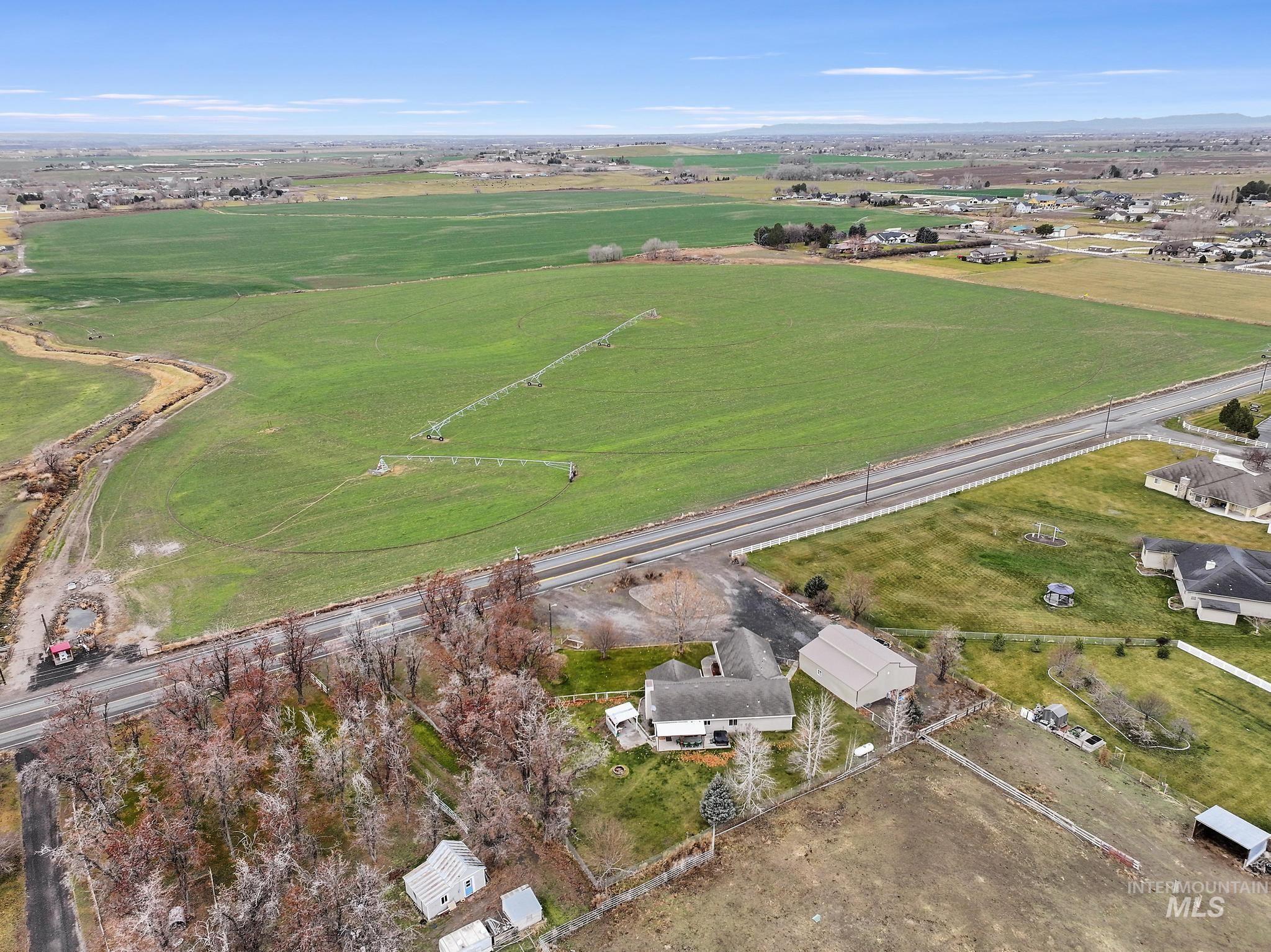 Aerial view of property's location featuring rural landscape