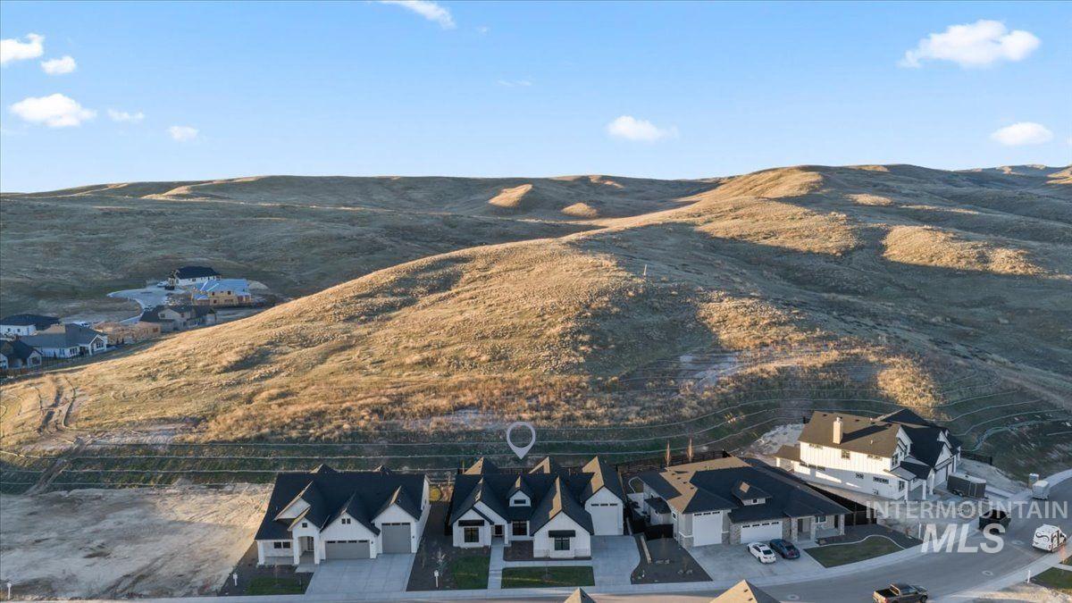 View of mountain background with nearby suburban area