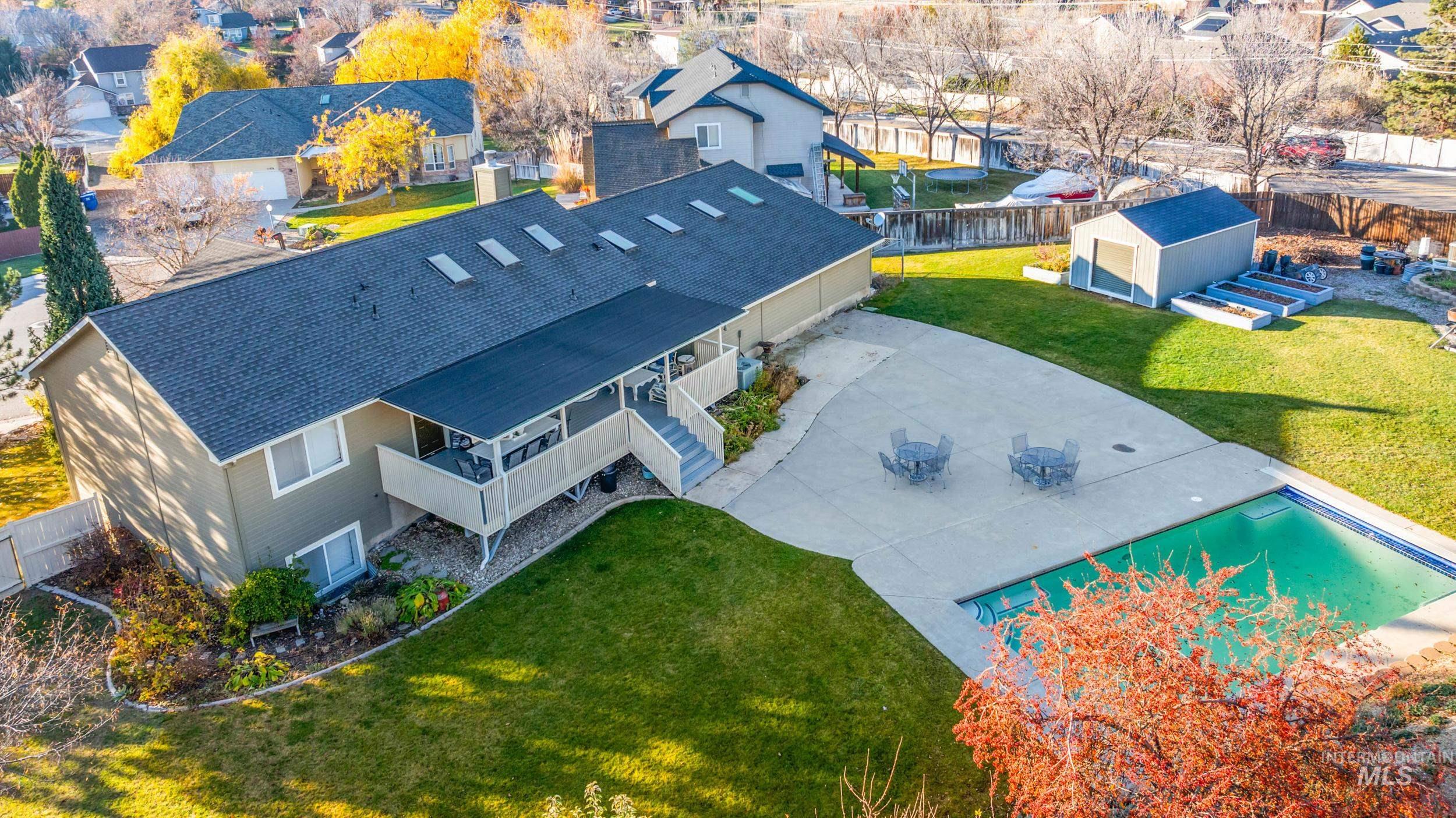 Aerial view of residential area