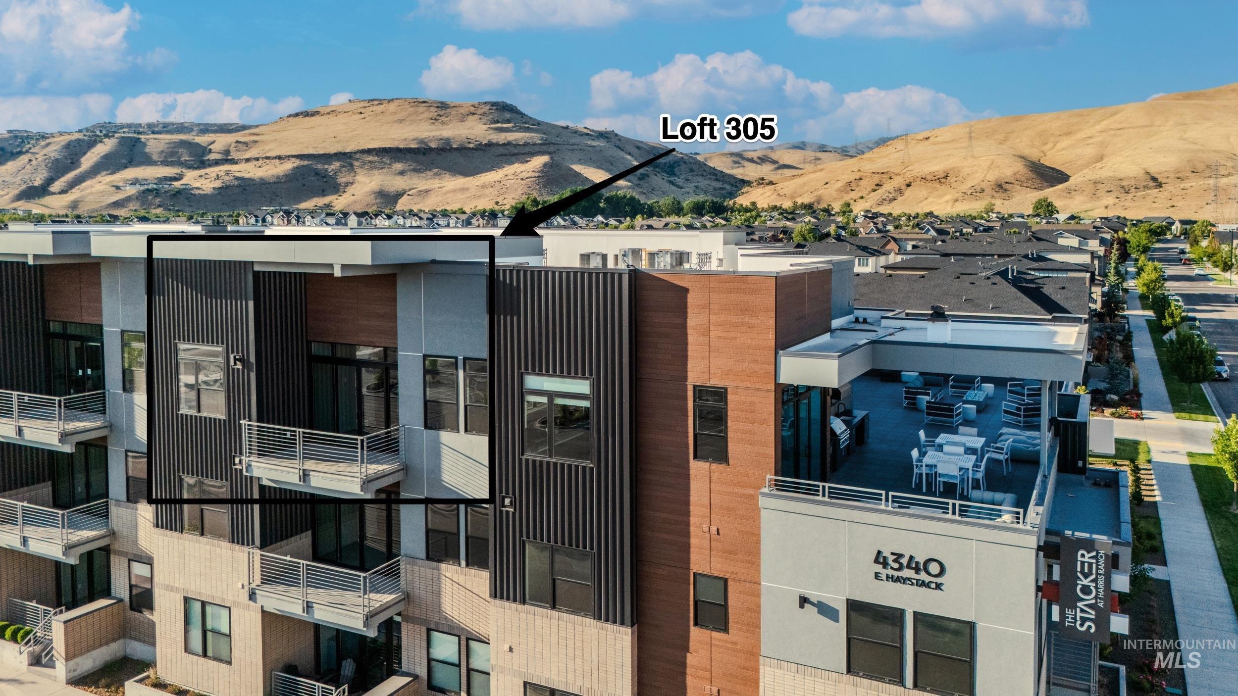 View of building exterior with a mountain view
