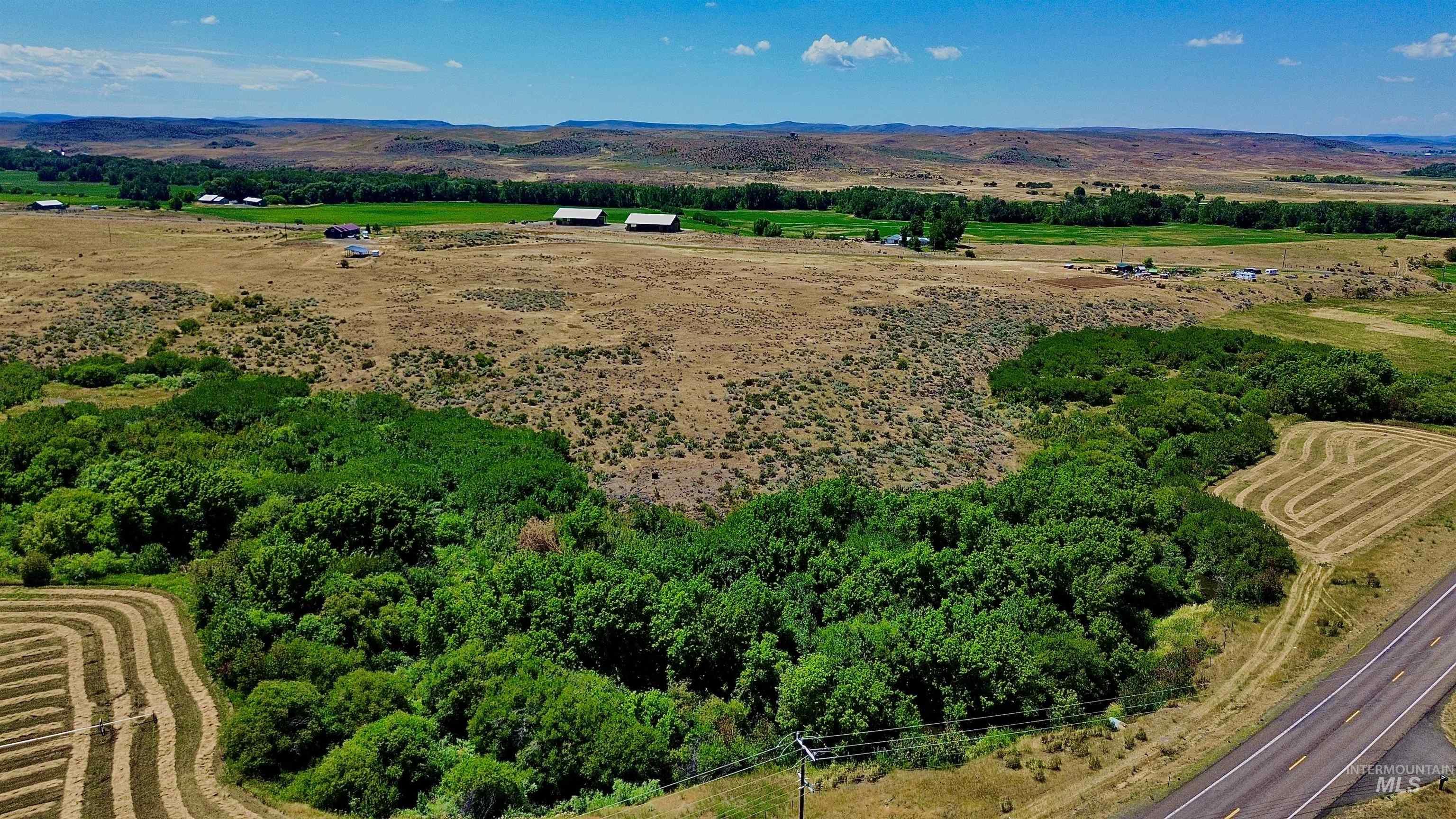 Aerial view of sparsely populated area