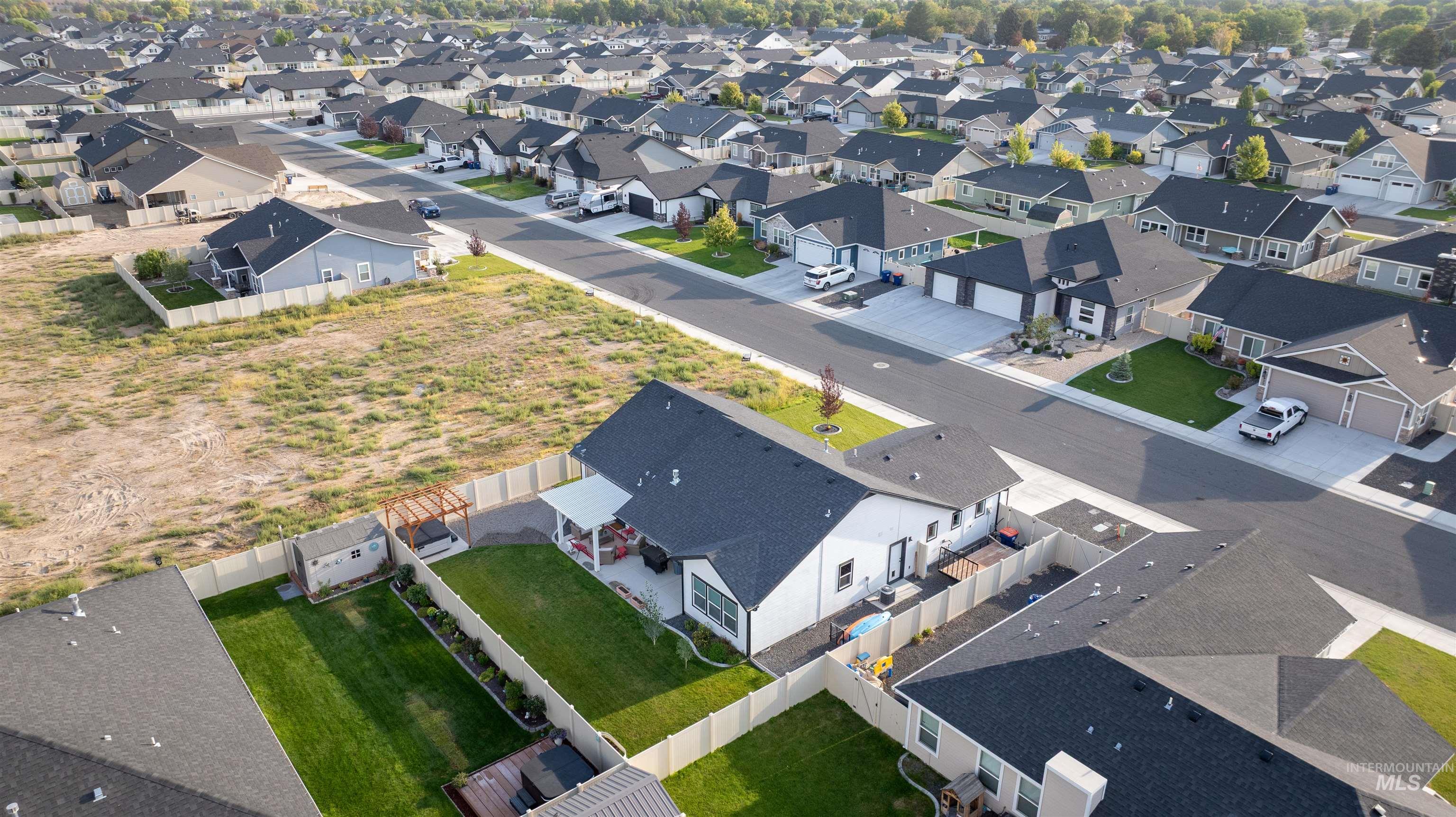 Aerial view of residential area