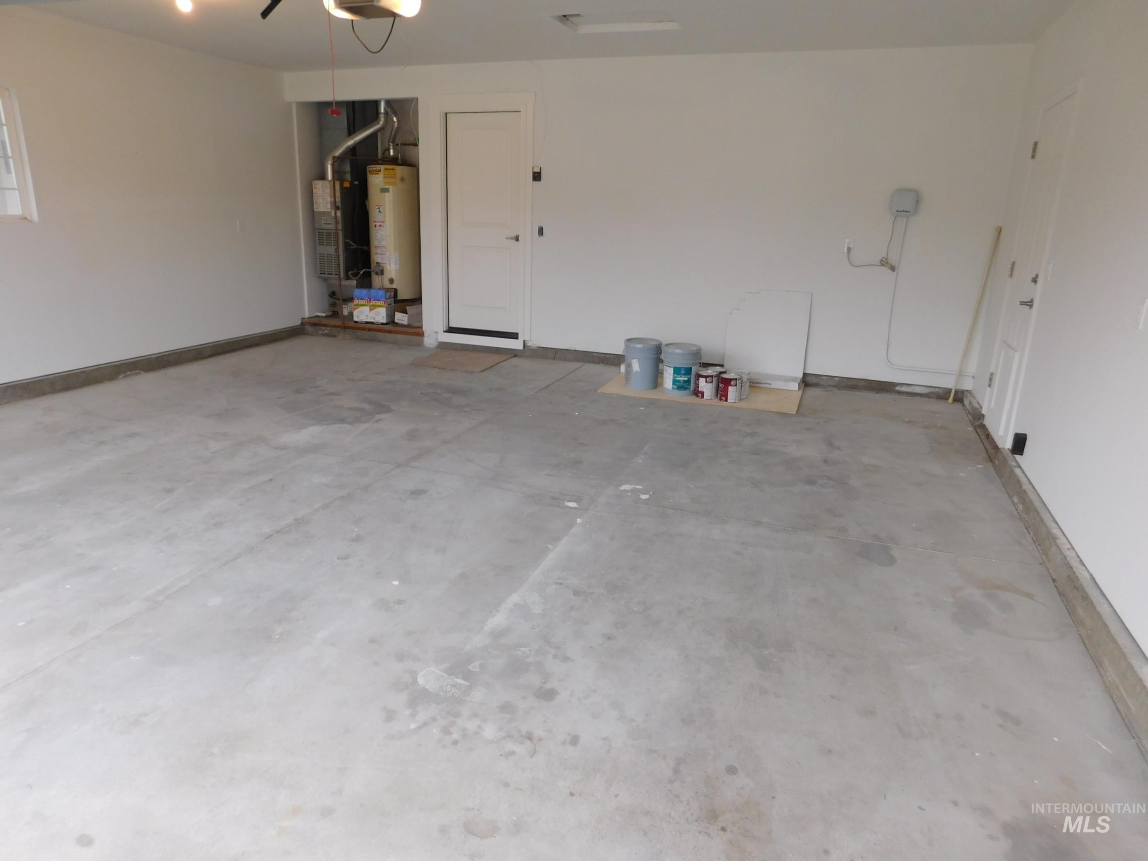 Garage with water heater