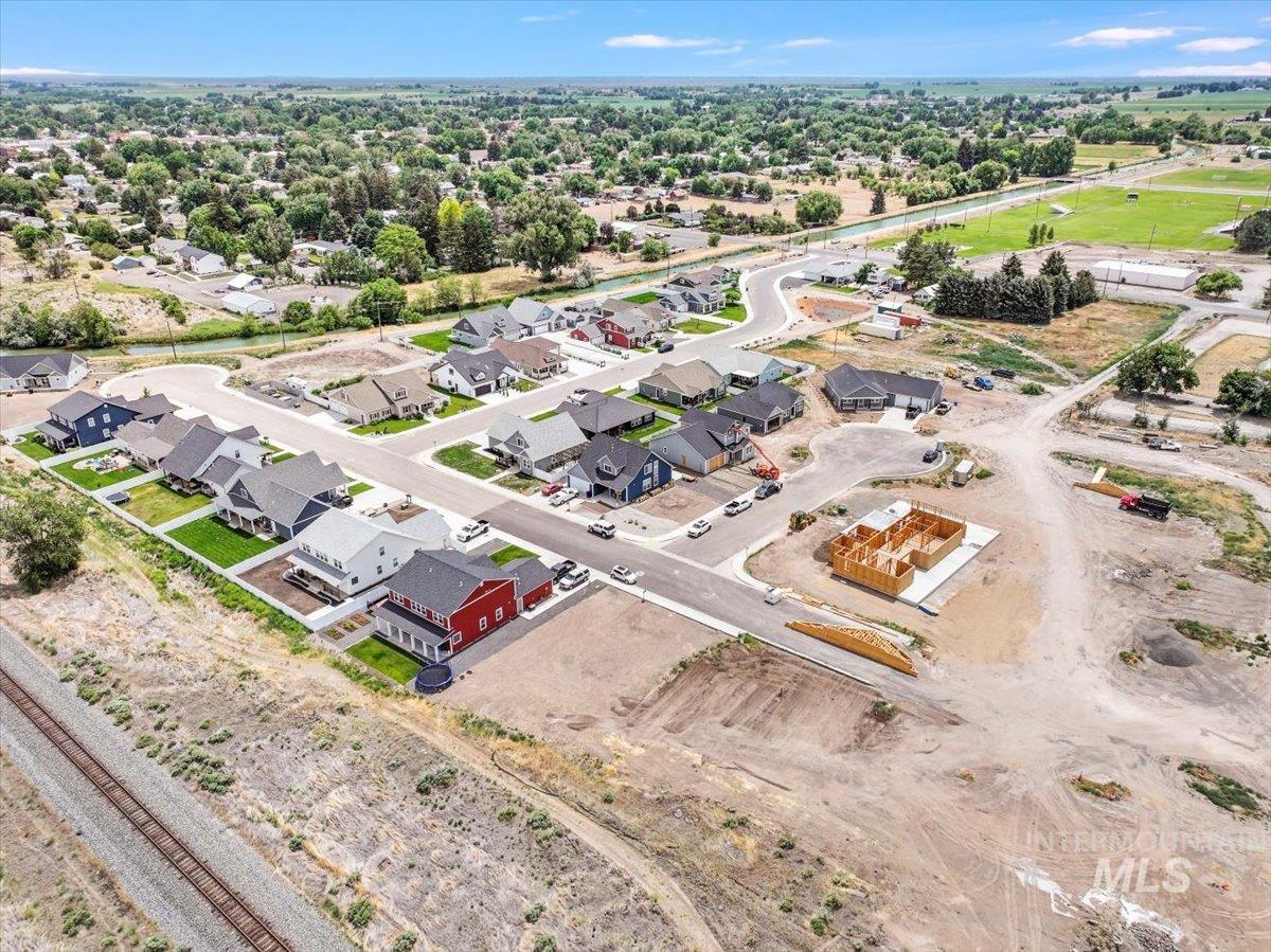 Aerial view of residential area