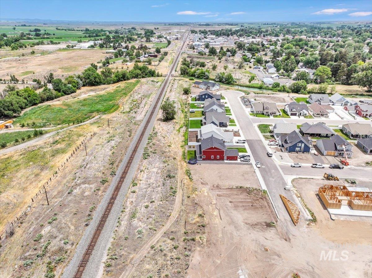 Aerial perspective of suburban area