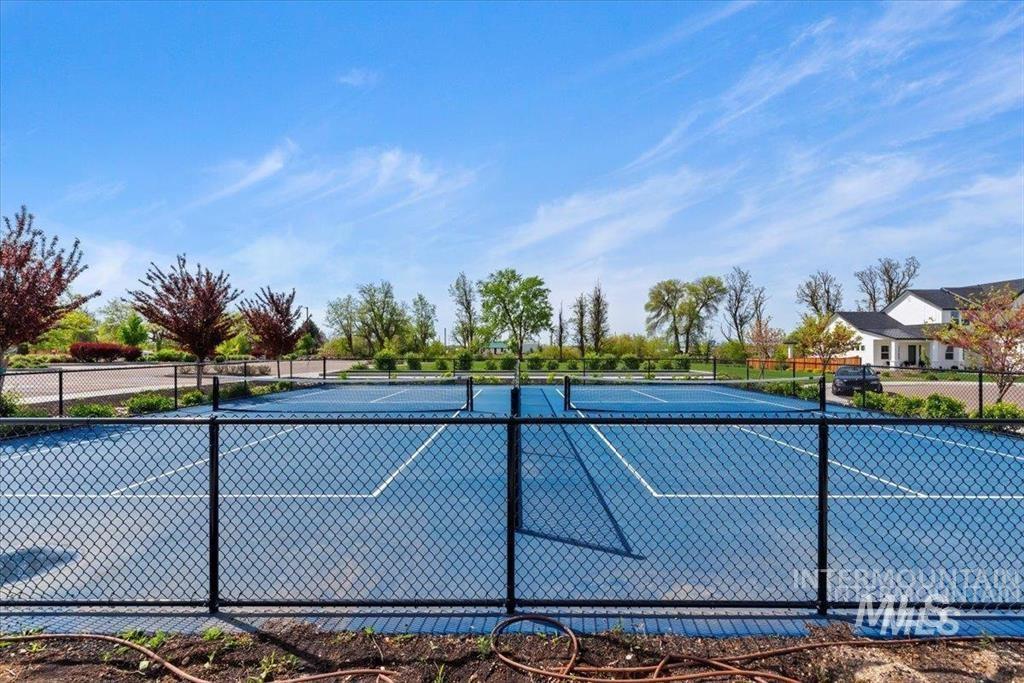 View of pickleball courts