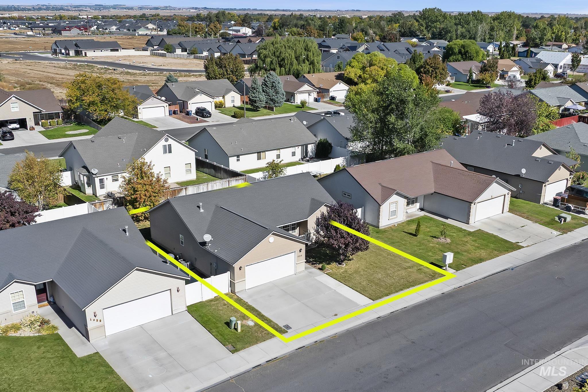 Aerial view of residential area