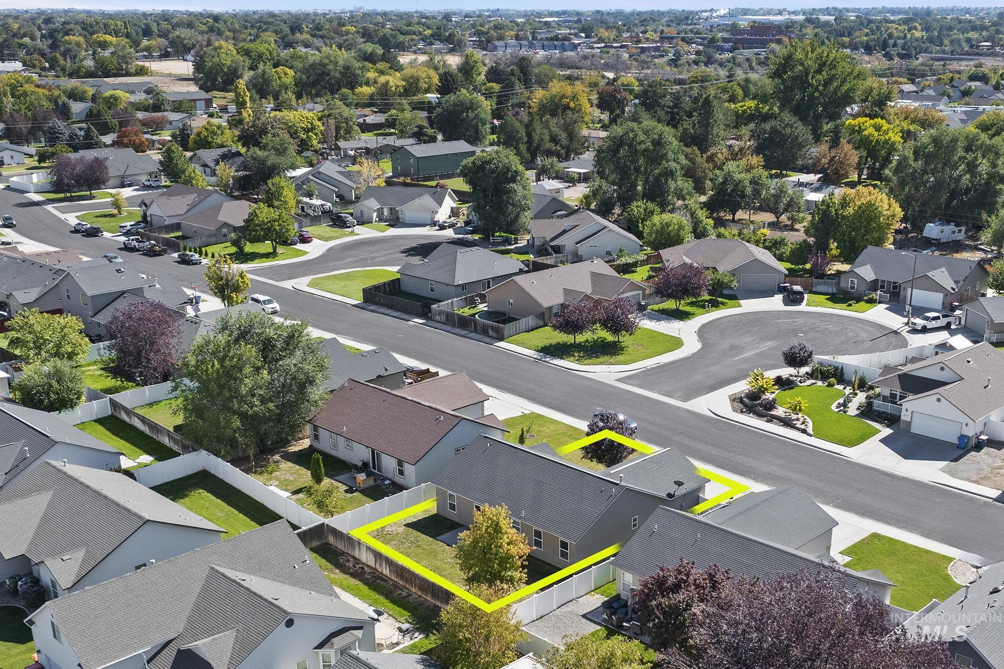 Aerial view of residential area
