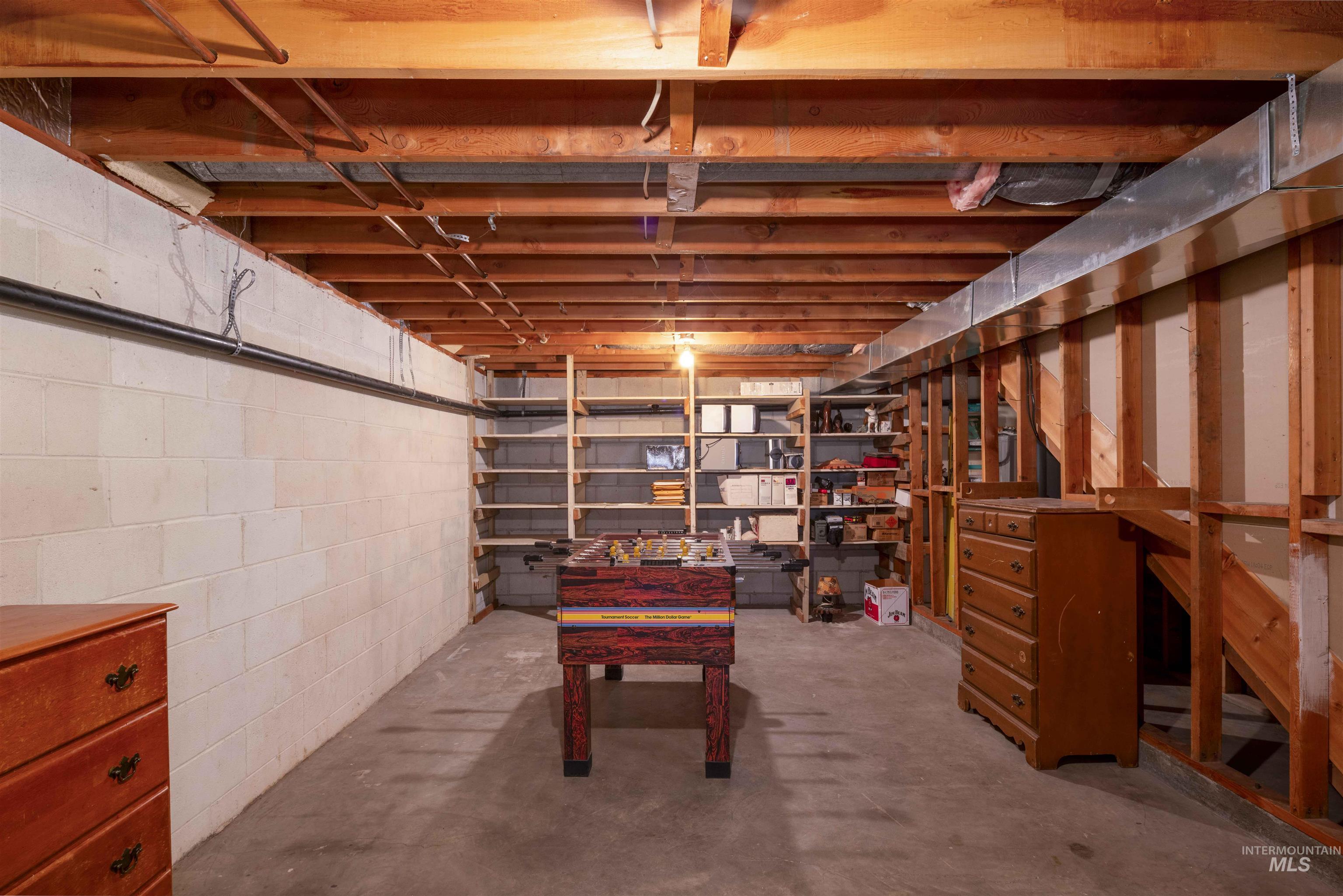 View of unfinished below grade area