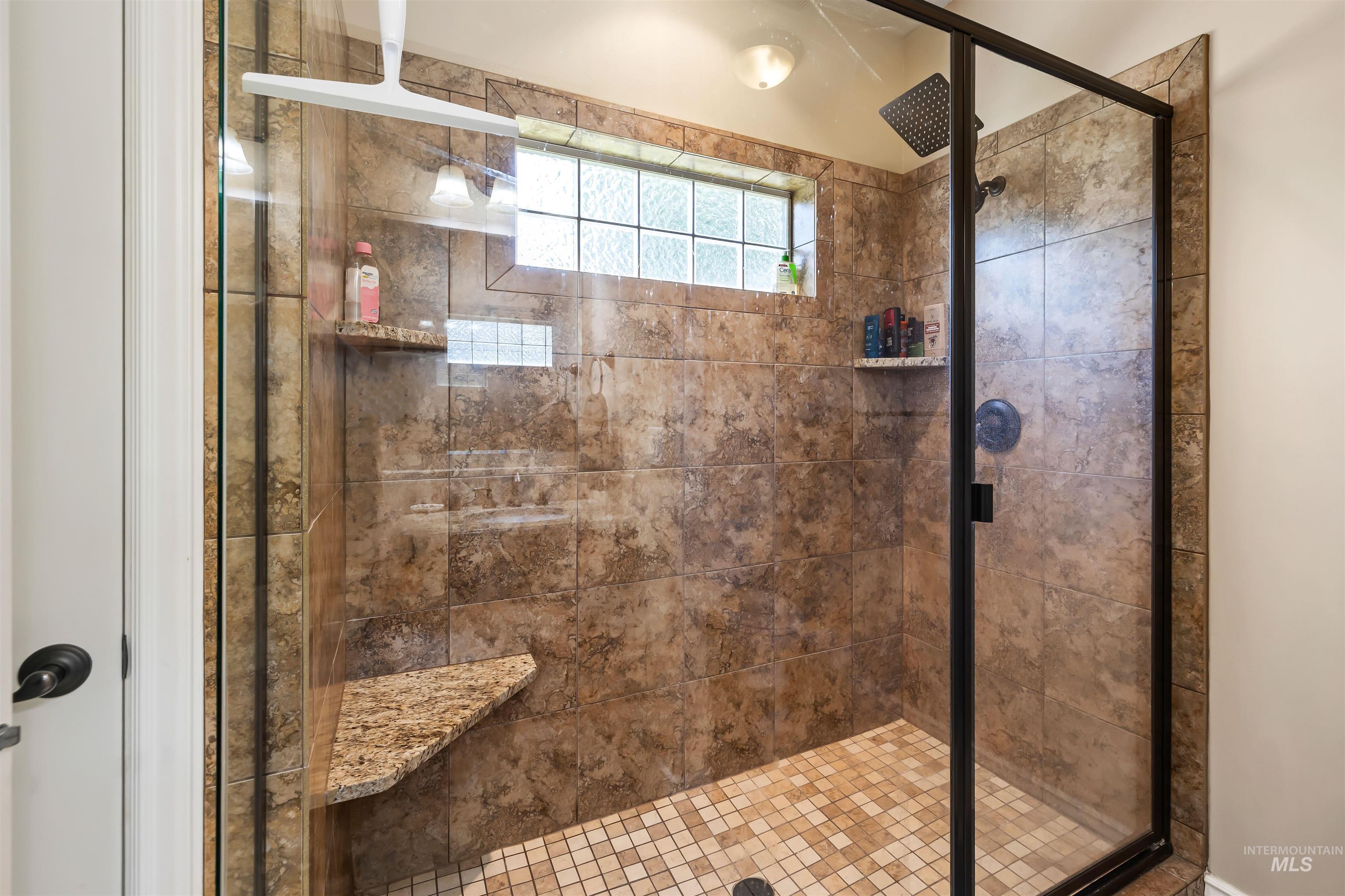 Bathroom with a stall shower