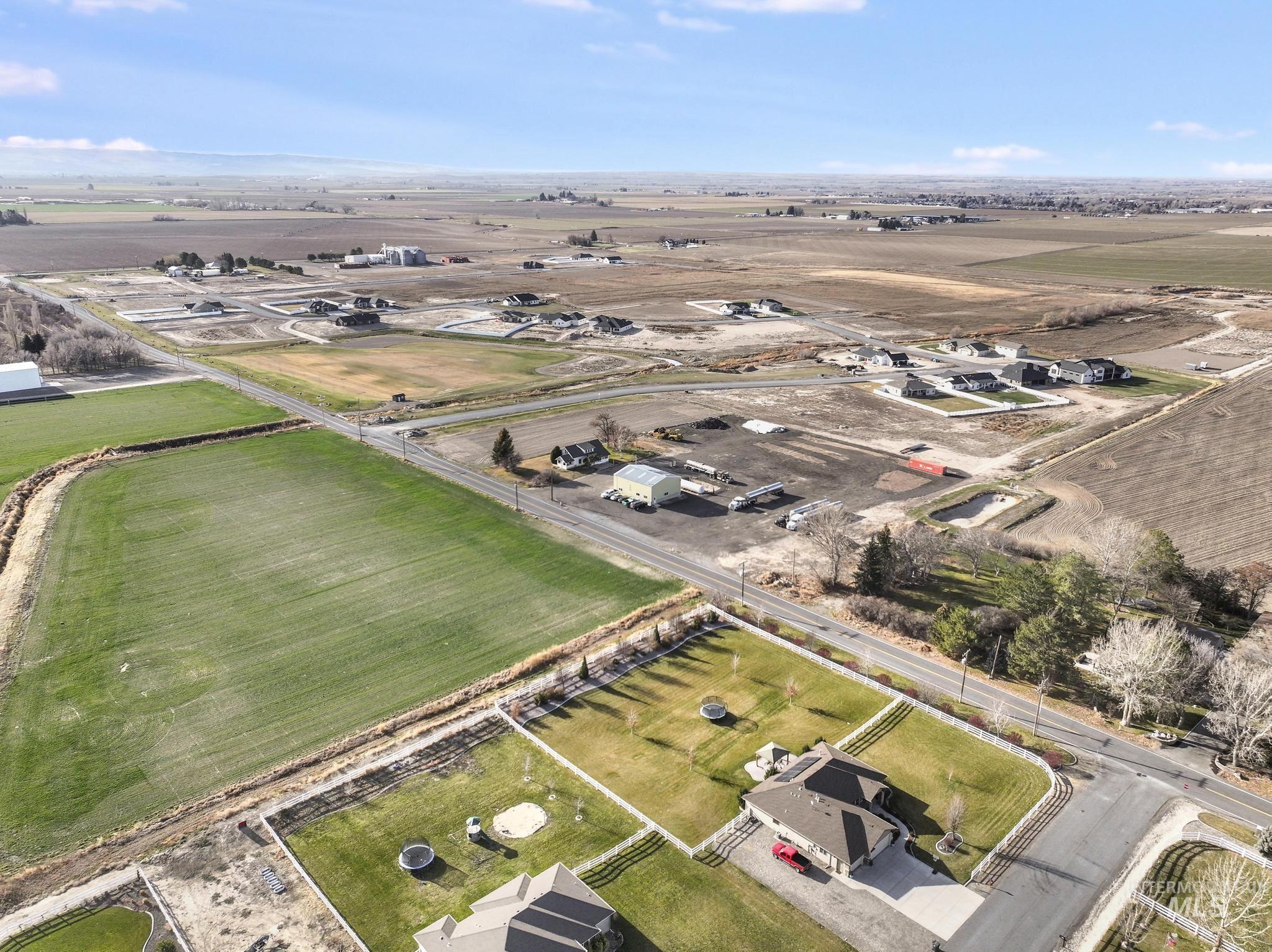 Aerial view of property's location featuring rural landscape
