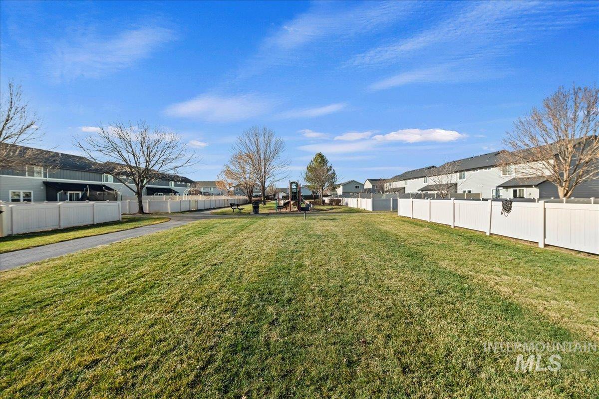 View of yard featuring a residential view