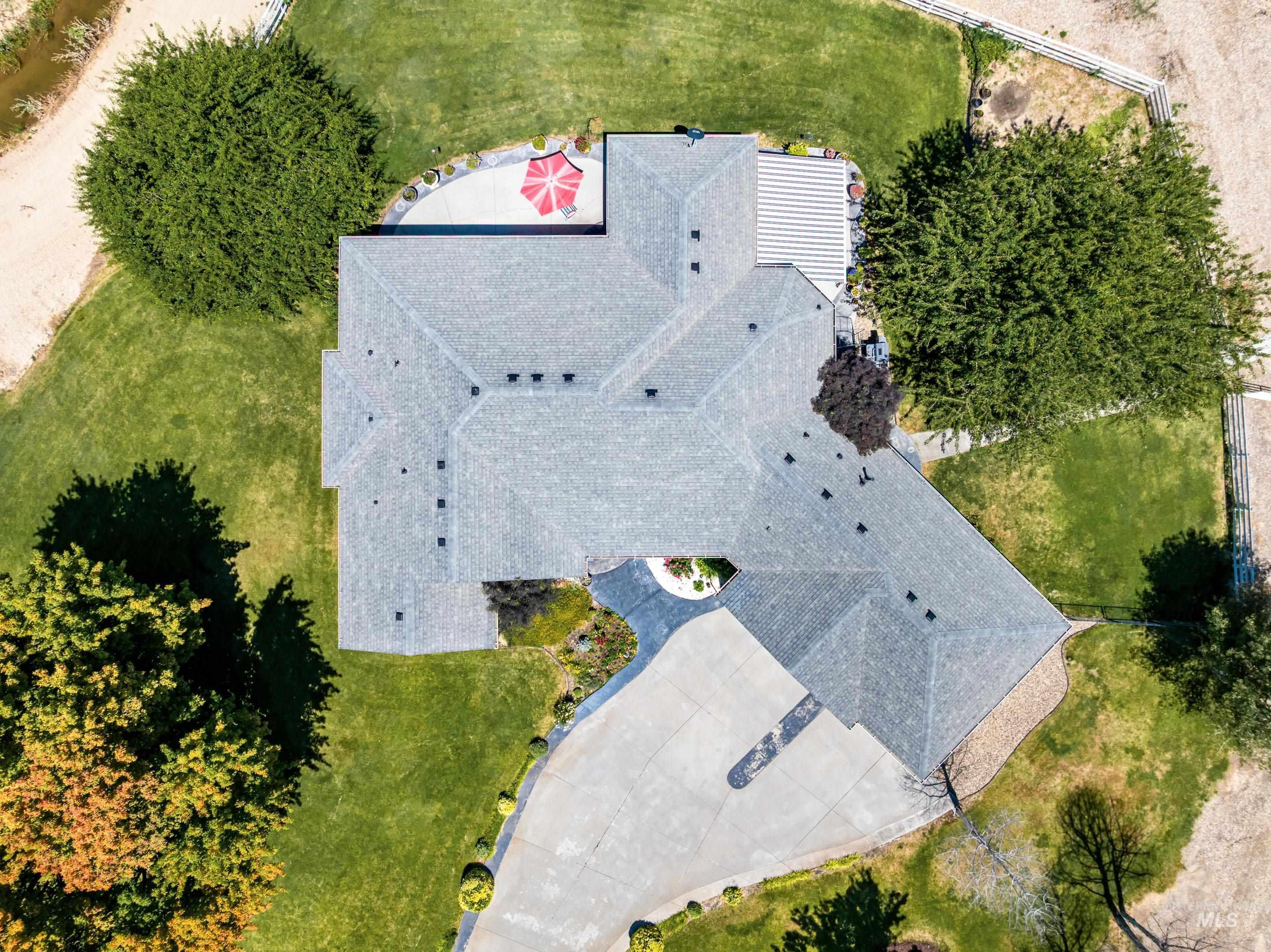 View from above of property