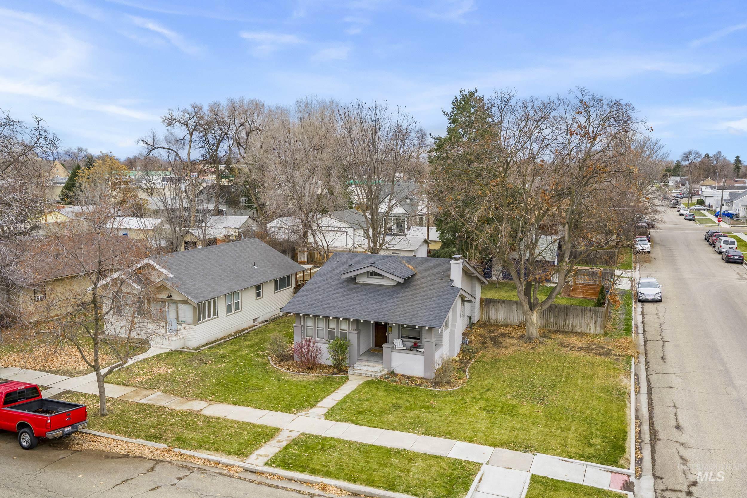 Aerial view of residential area