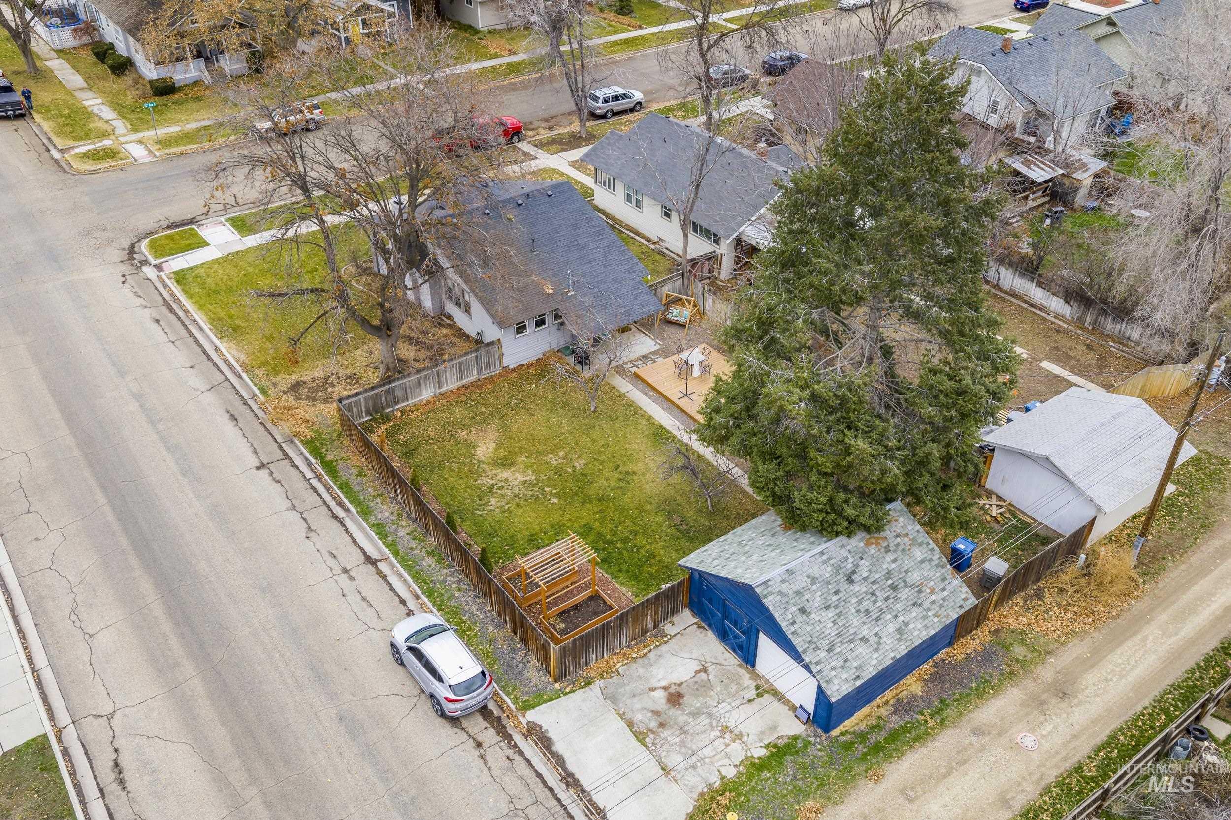 Aerial view of residential area