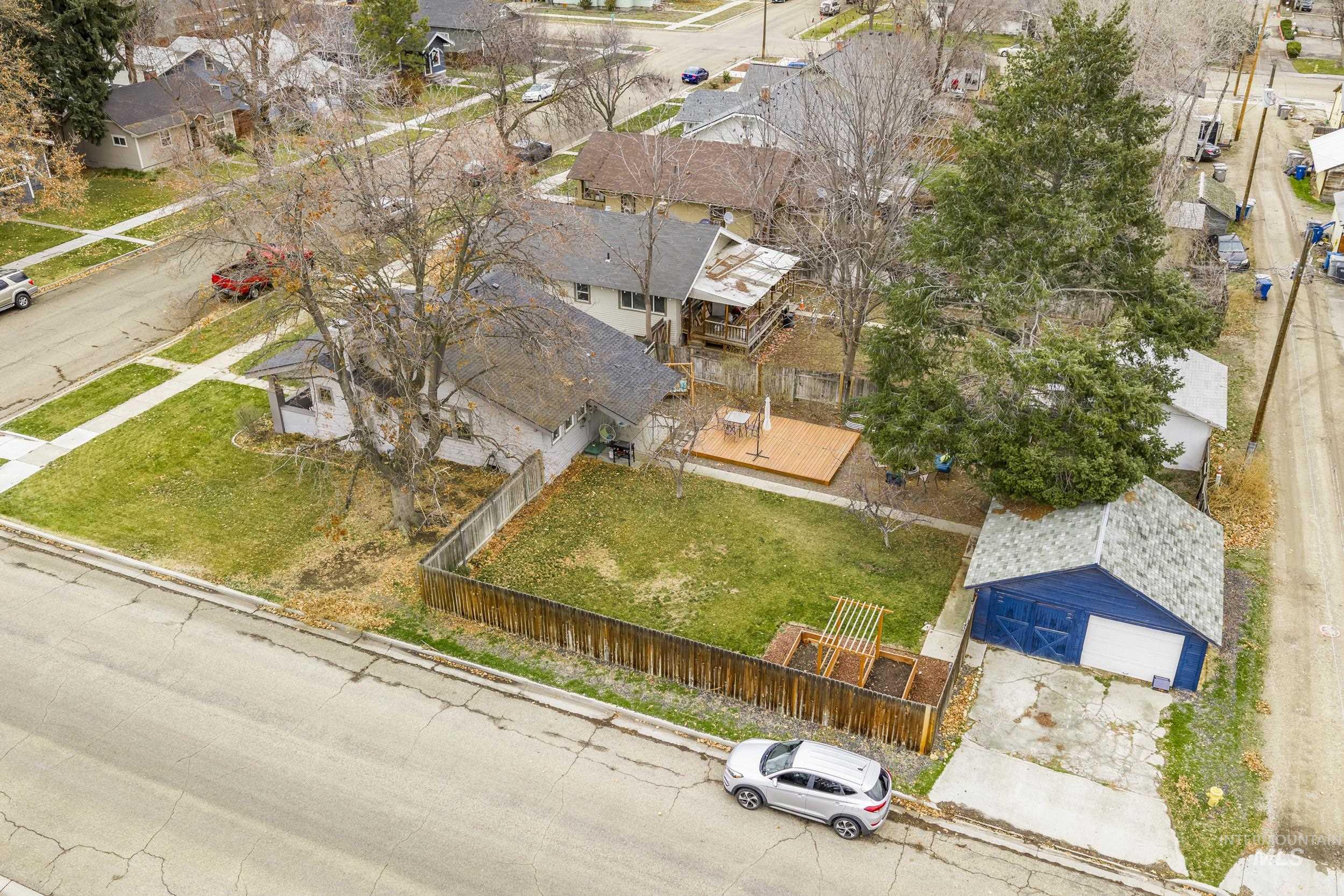 Aerial perspective of suburban area
