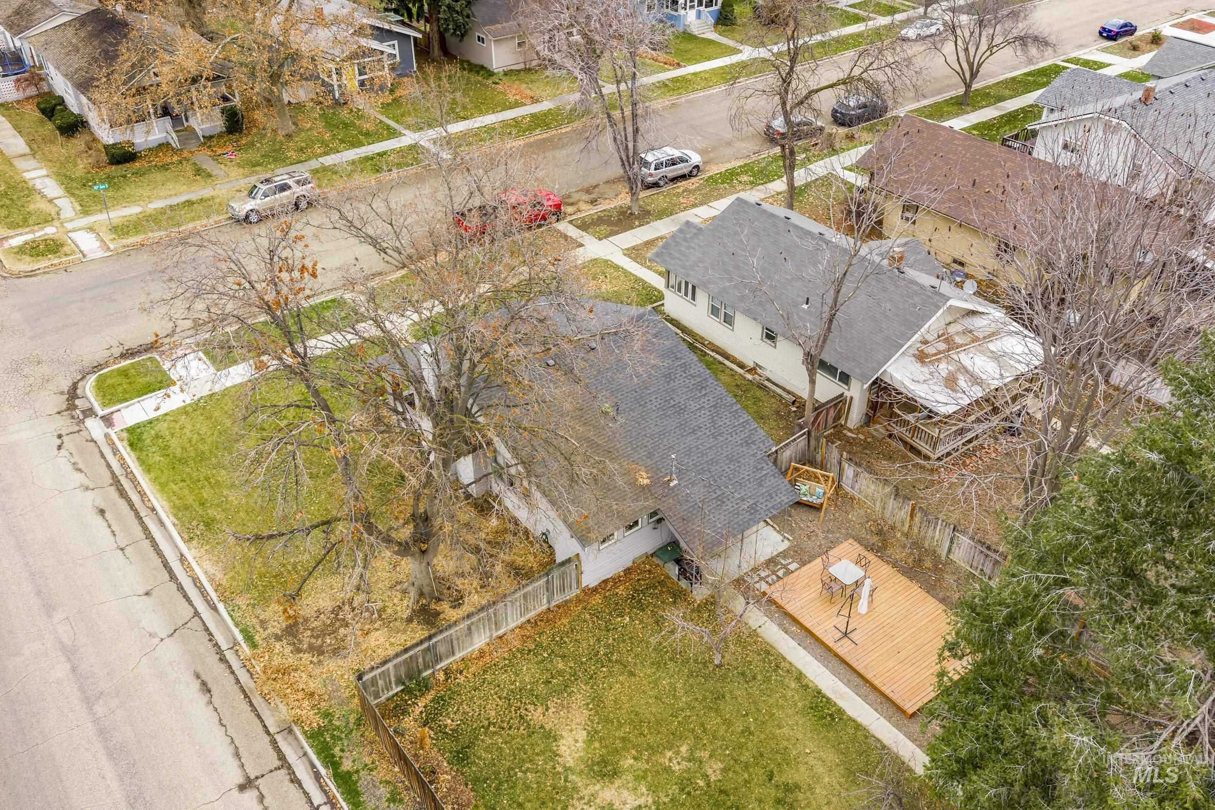 Aerial view of residential area