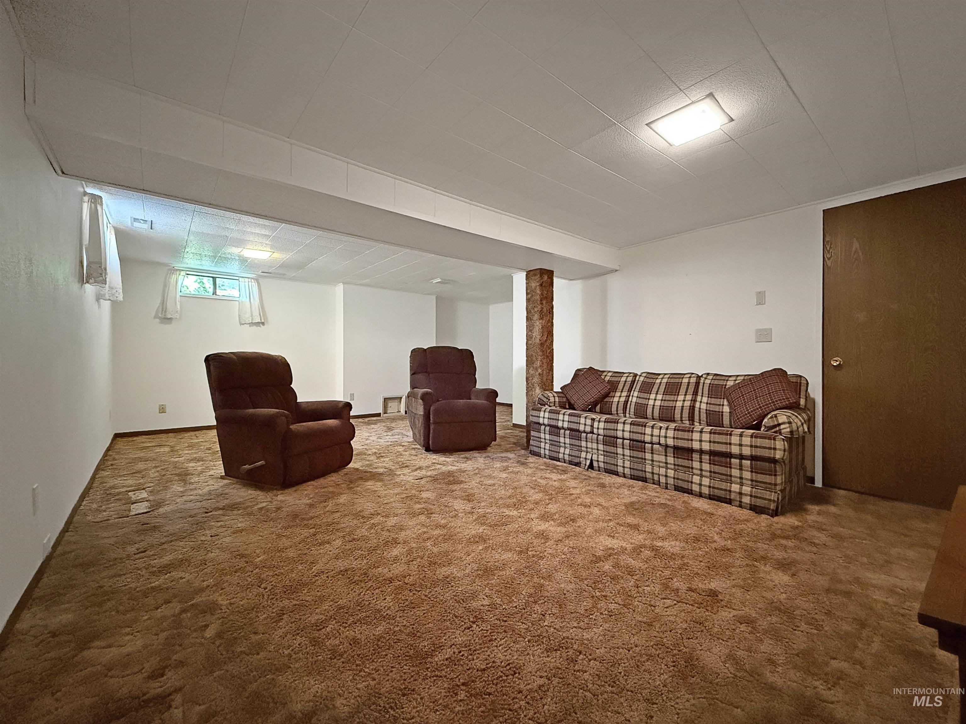 View of carpeted living area