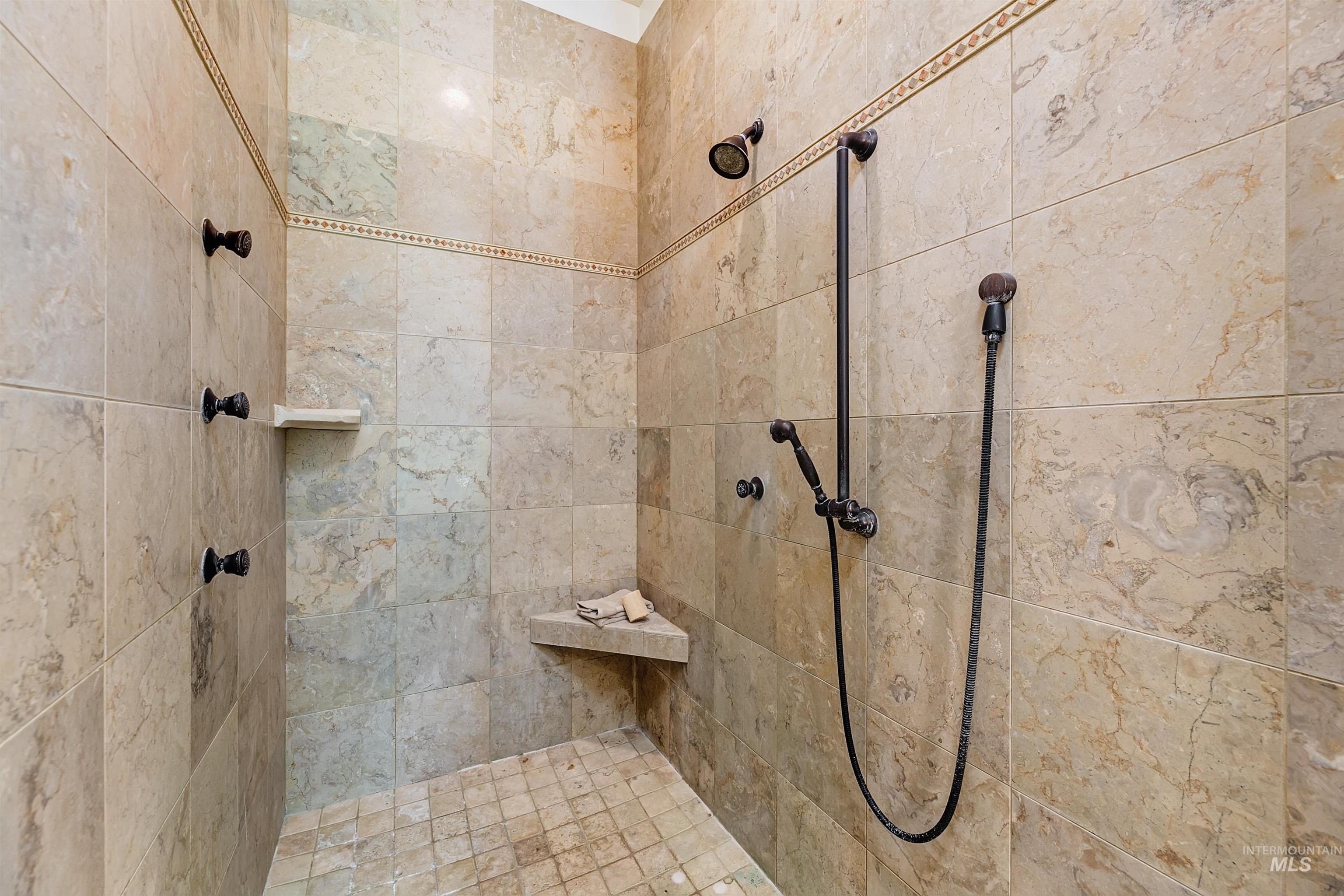 Bathroom with tiled shower